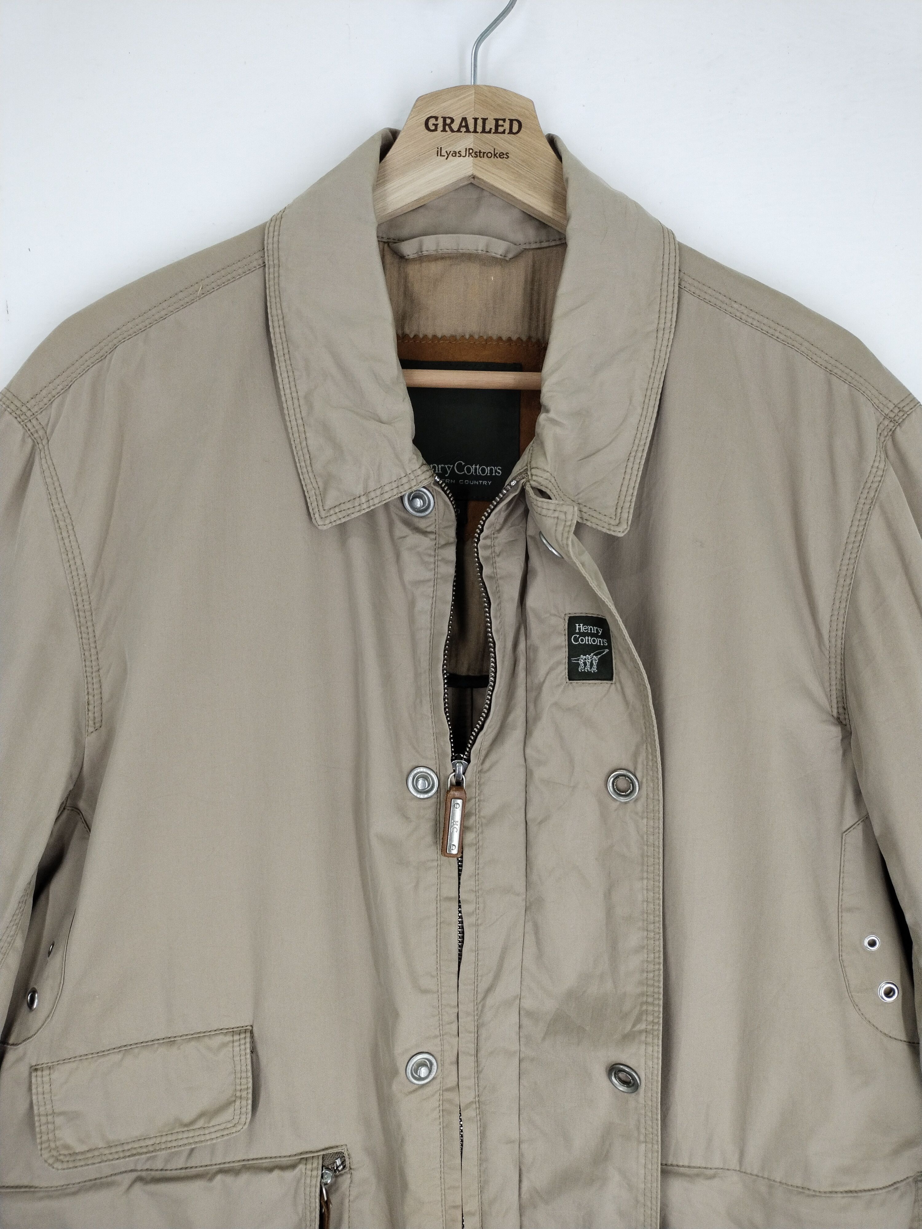 14th Addiction × Henry Cotton's Vintage 80s Henry Cottons Herringbone French Jacket Size US L / EU 52-54 / 3 - 12 Thumbnail