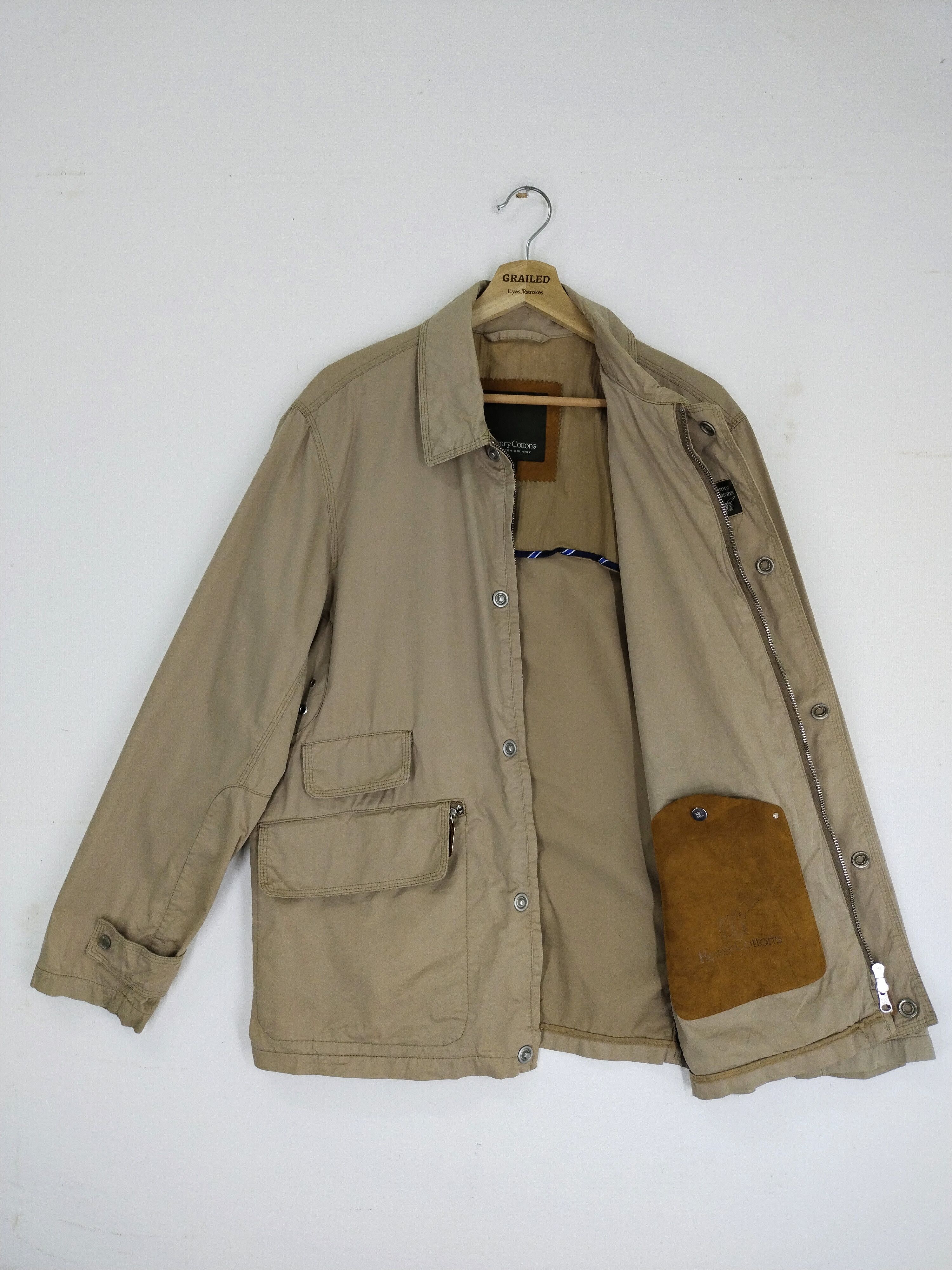 14th Addiction × Henry Cotton's Vintage 80s Henry Cottons Herringbone French Jacket Size US L / EU 52-54 / 3 - 16 Thumbnail