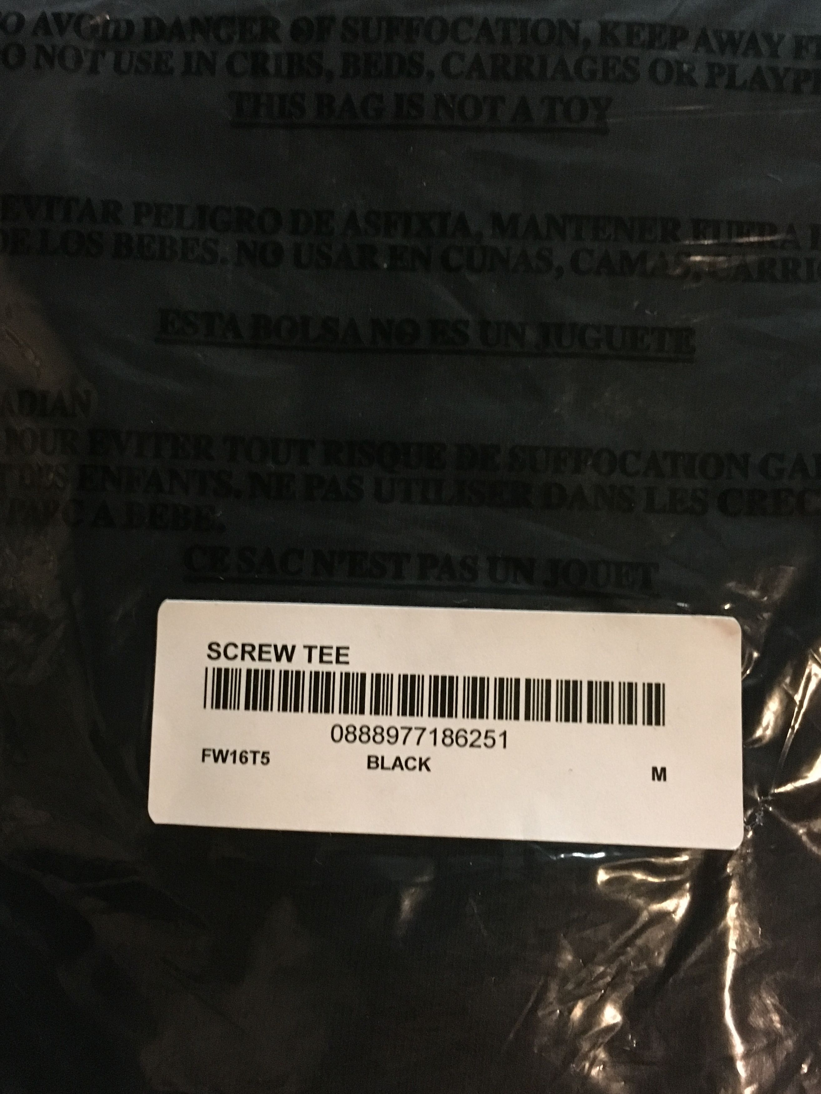 Supreme Supreme Screw Tee Black Medium FW16 Size US M / EU 48-50 / 2 - 2 Thumbnail