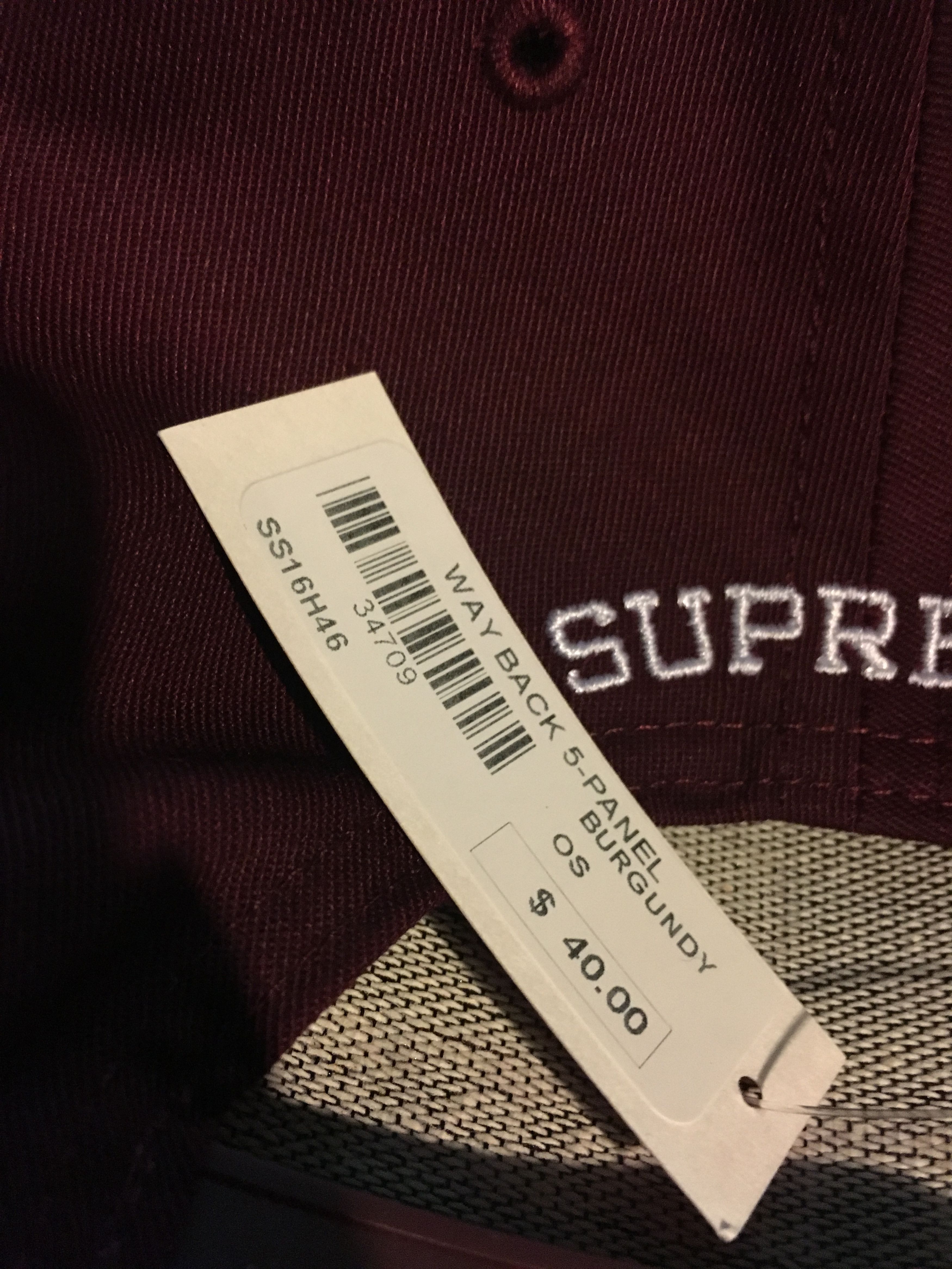 Supreme Supreme Way Back 5 Panel Burgundy SS16 Size ONE SIZE - 3 Thumbnail