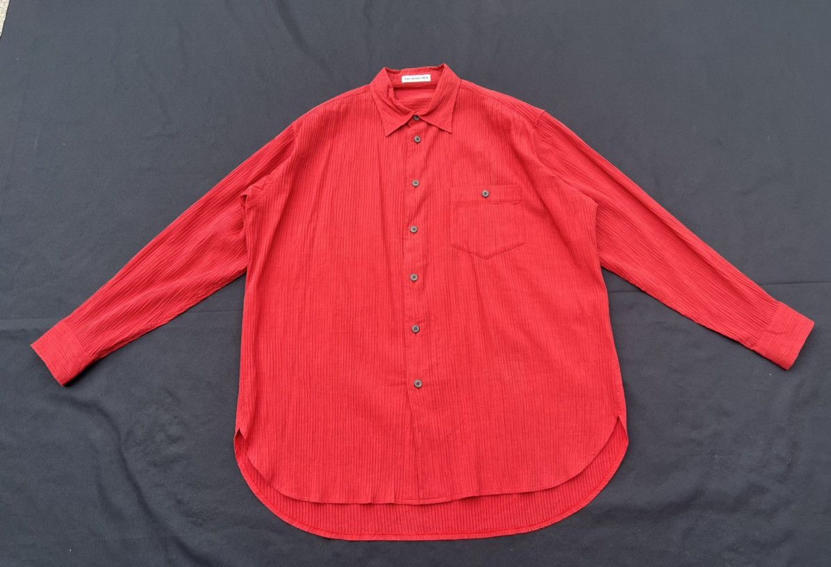 Issey Miyake Vintage Issey Miyake Men Oversized Pleated Button Shirt Size US XL / EU 56 / 4 - 1 Thumbnail
