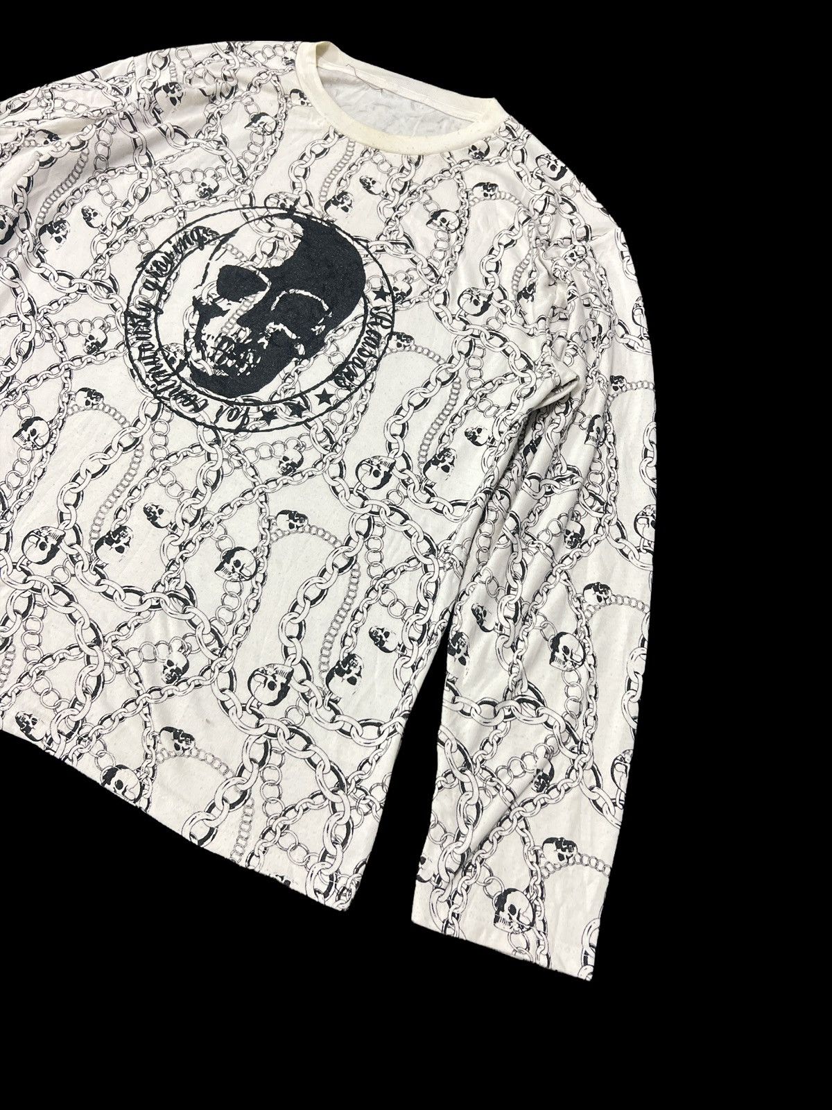 Japanese Brand × Seditionaries × Vintage VERY SICK🔥VINTAGE ALL OVER PRINT BIG SKULL CHAIN Size US M / EU 48-50 / 2 - 4 Thumbnail