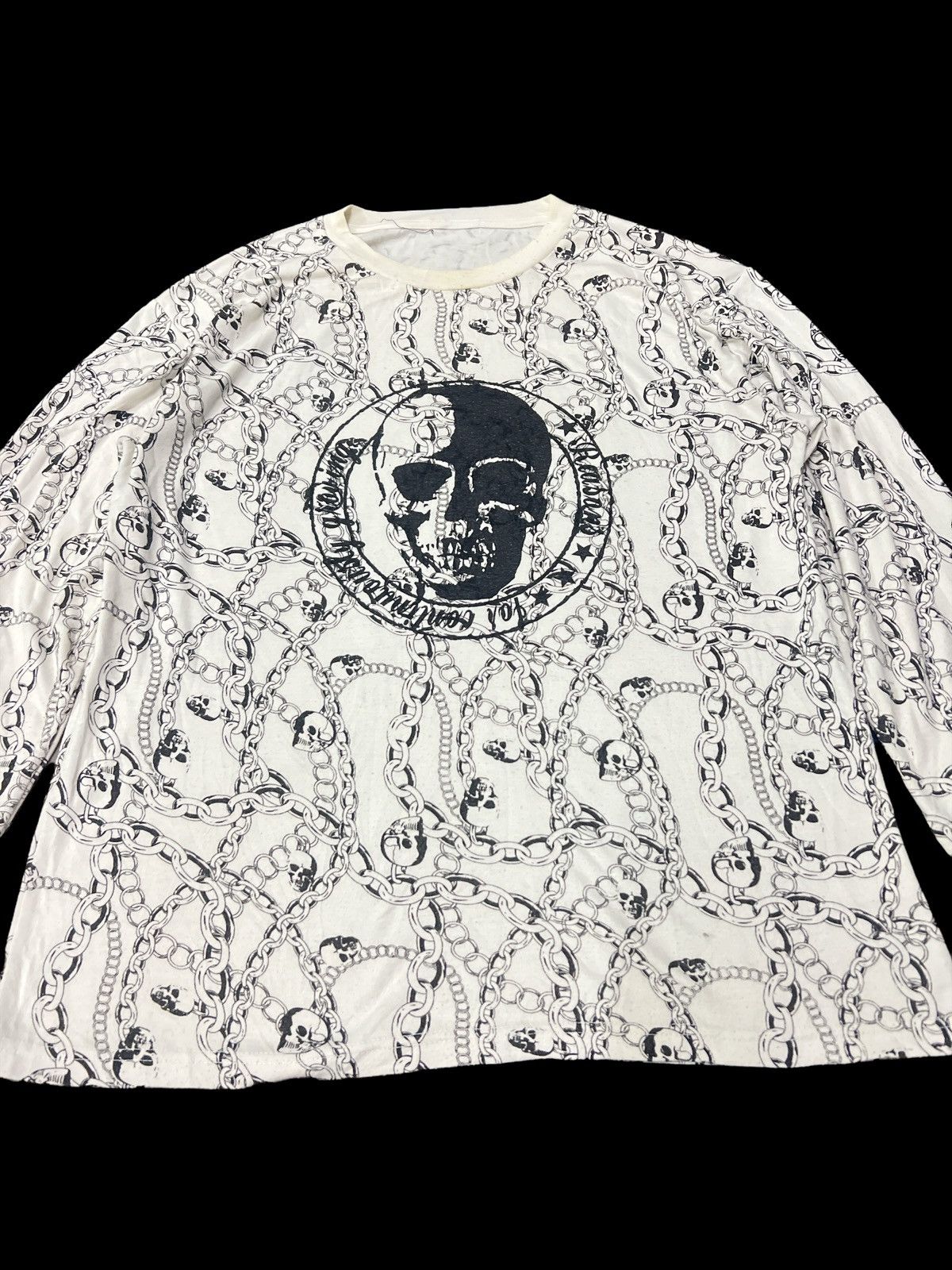 Japanese Brand × Seditionaries × Vintage VERY SICK🔥VINTAGE ALL OVER PRINT BIG SKULL CHAIN Size US M / EU 48-50 / 2 - 3 Thumbnail