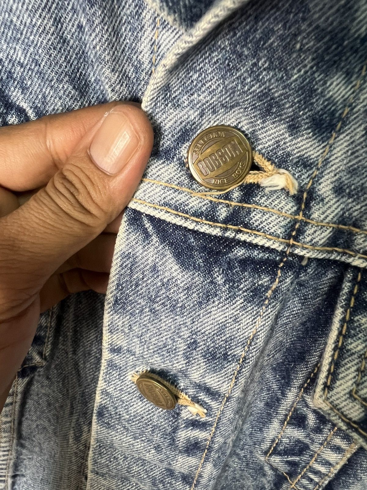 Japanese Brand 🔥Acid Wash Bobson Super Street Trucker Denim Size US S / EU 44-46 / 1 - 11 Thumbnail