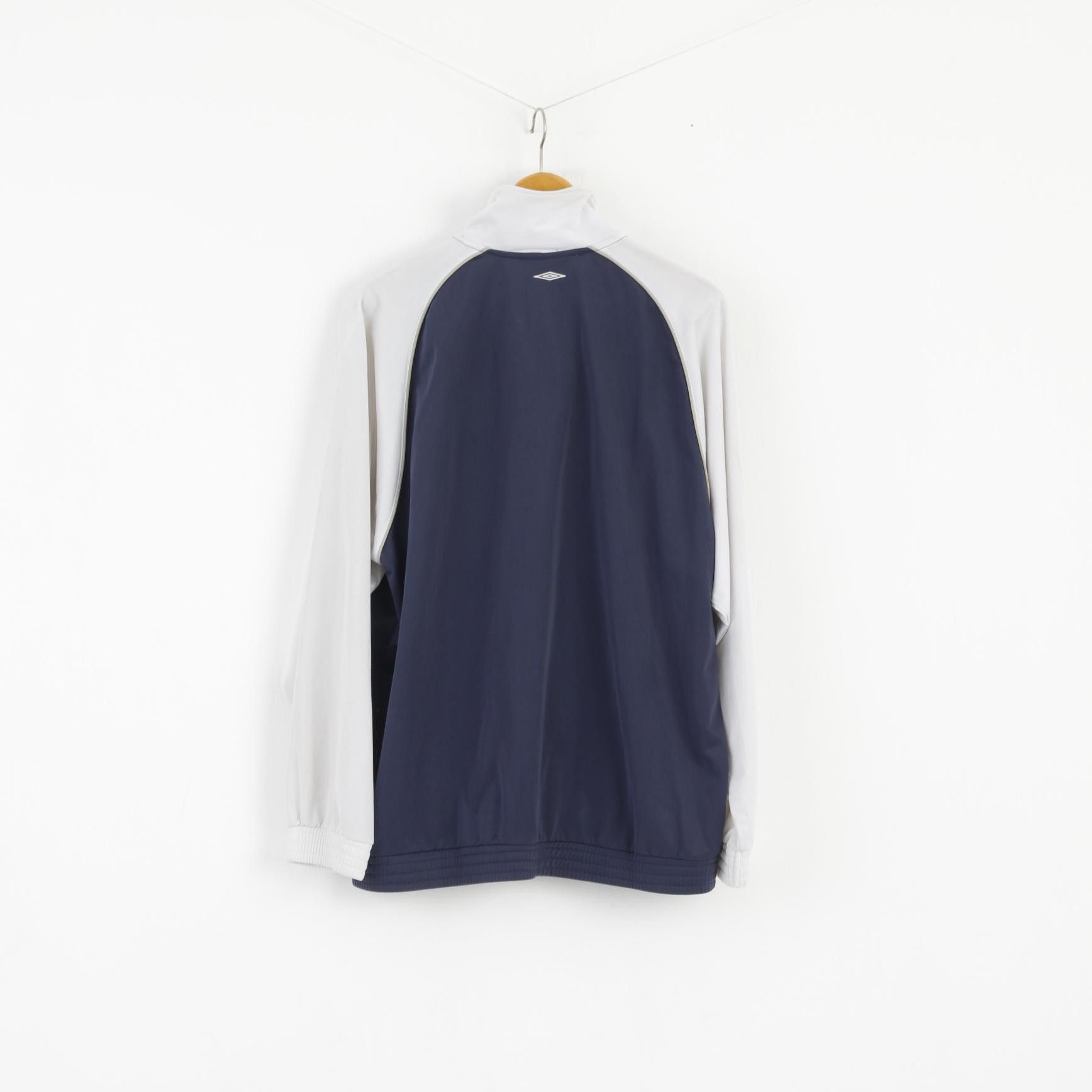 Umbro × Vintage Umbro Men XL Sweatshirt Navy White Shiny Full Zipper 5242 Size US XL / EU 56 / 4 - 6 Thumbnail