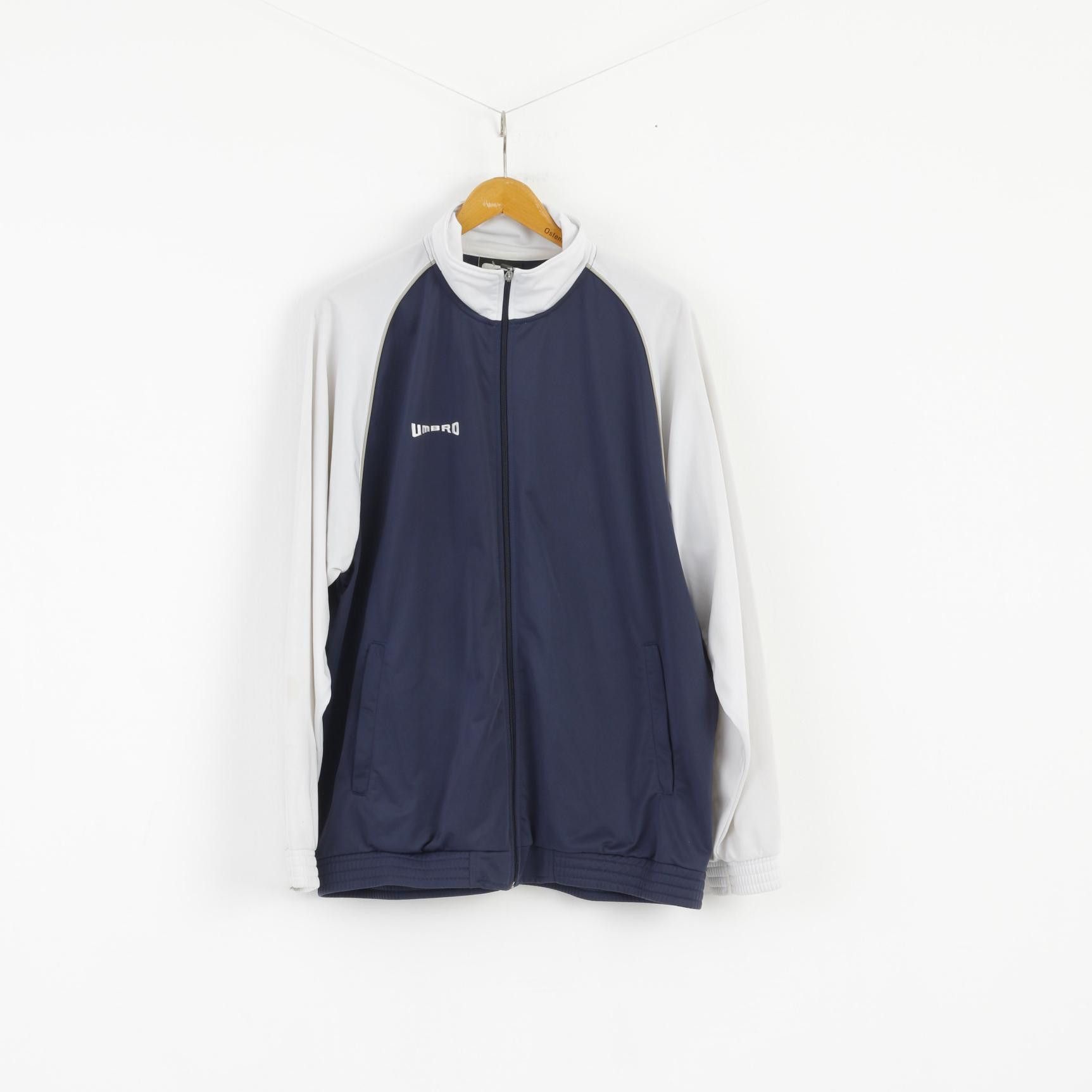 Umbro × Vintage Umbro Men XL Sweatshirt Navy White Shiny Full Zipper 5242 Size US XL / EU 56 / 4 - 1 Thumbnail