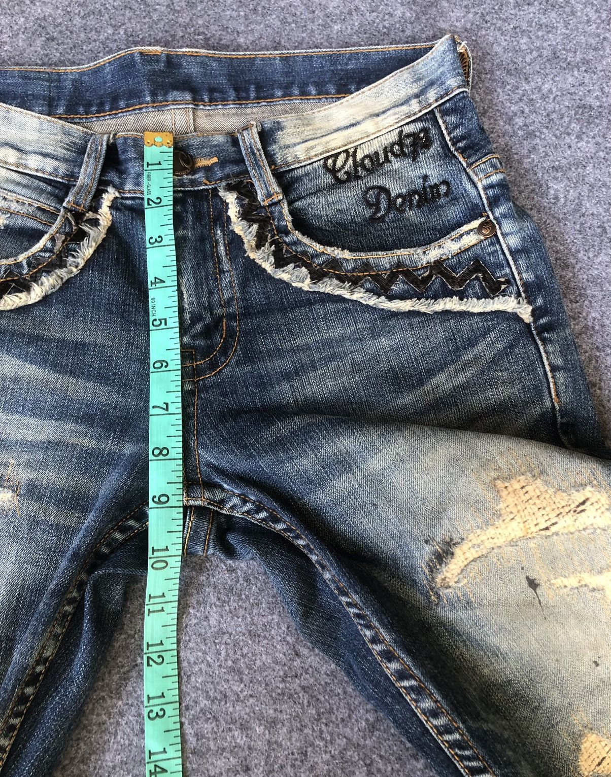 Japanese Brand Hype‼️Y2K🔥CLOUD72🔥Distressed jeansChrome Heart Design Size US 30 / EU 46 - 4 Thumbnail
