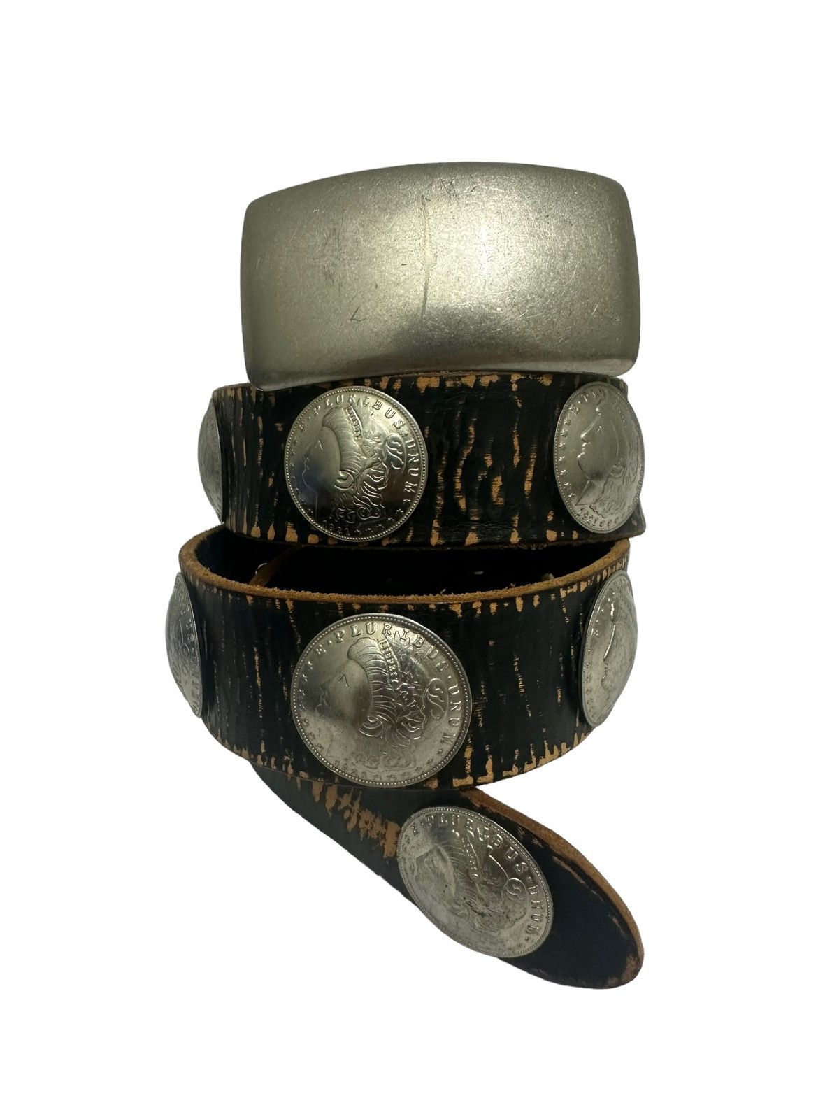 Genuine Leather × JACKROSE × Rockstar Games RARE ‼️ JackRose Morgan Silver Dollar Leather Belt Bb Simons Size ONE SIZE - 1 Thumbnail