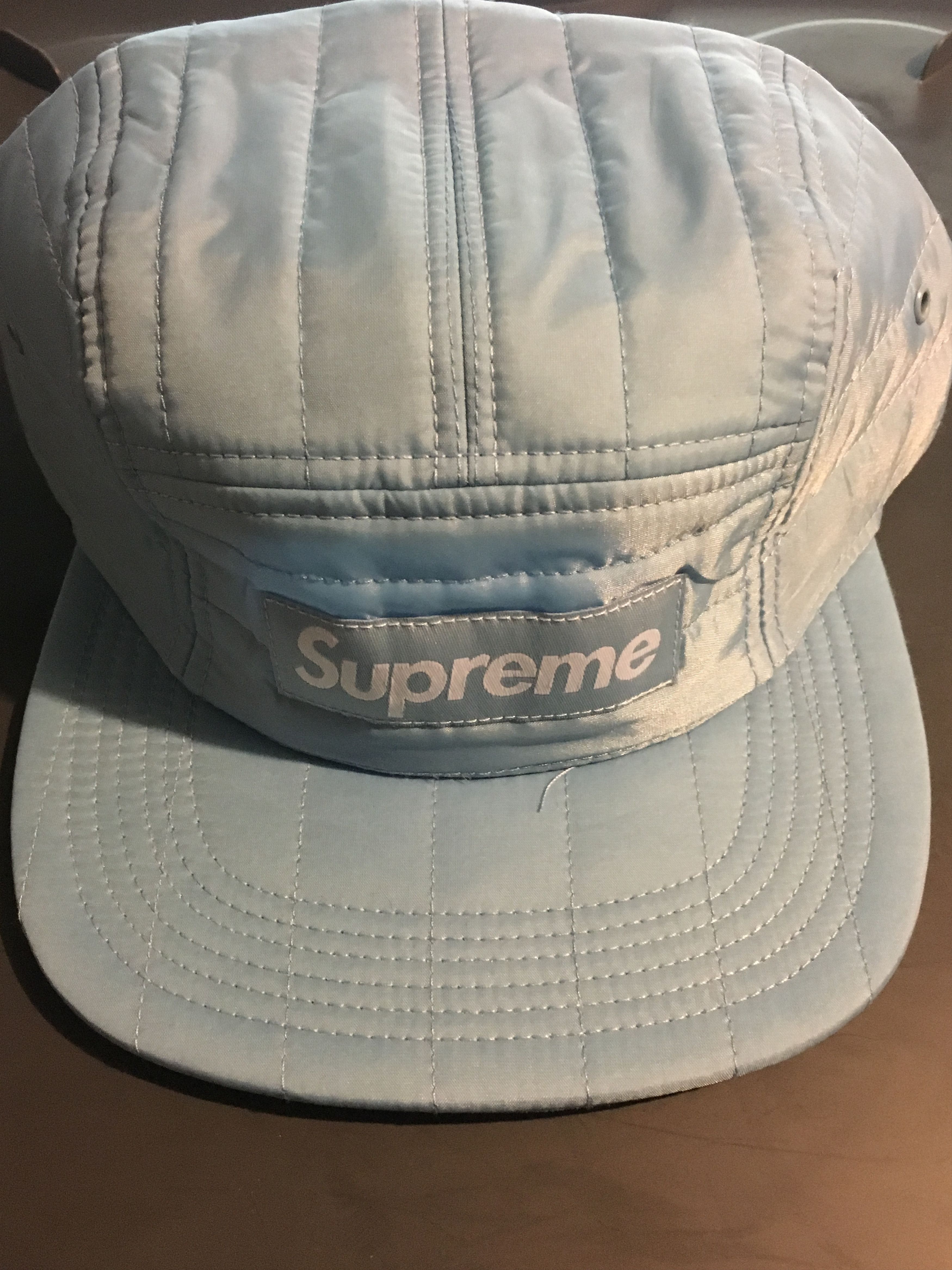 Supreme Supreme RED Jacquard Quilted Camp Cap (WITH ORIGINAL