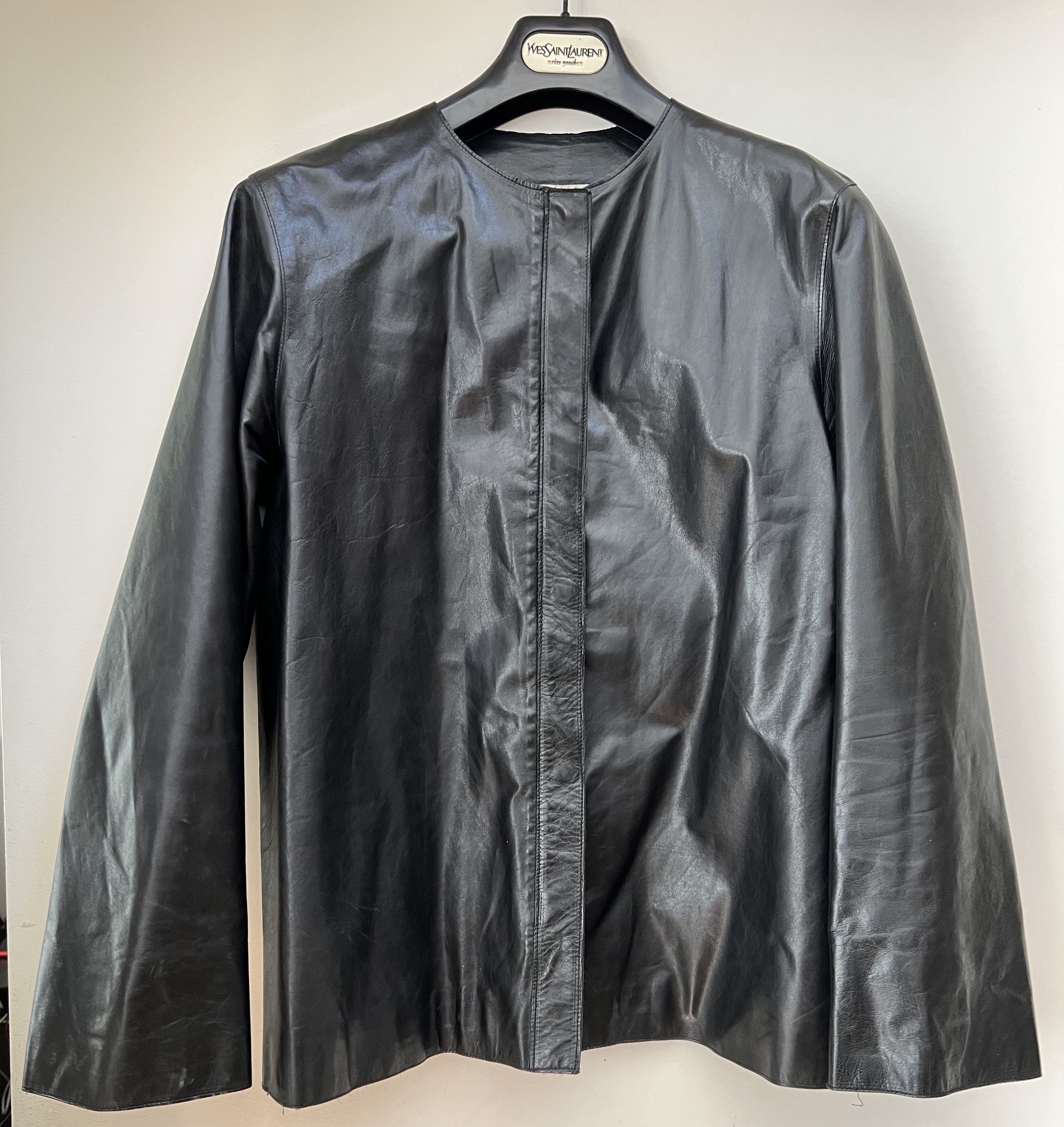 image of YVES Saint Laurent YSL Alber Elbaz Women's Leather Jacket in Black (Size 2XS)