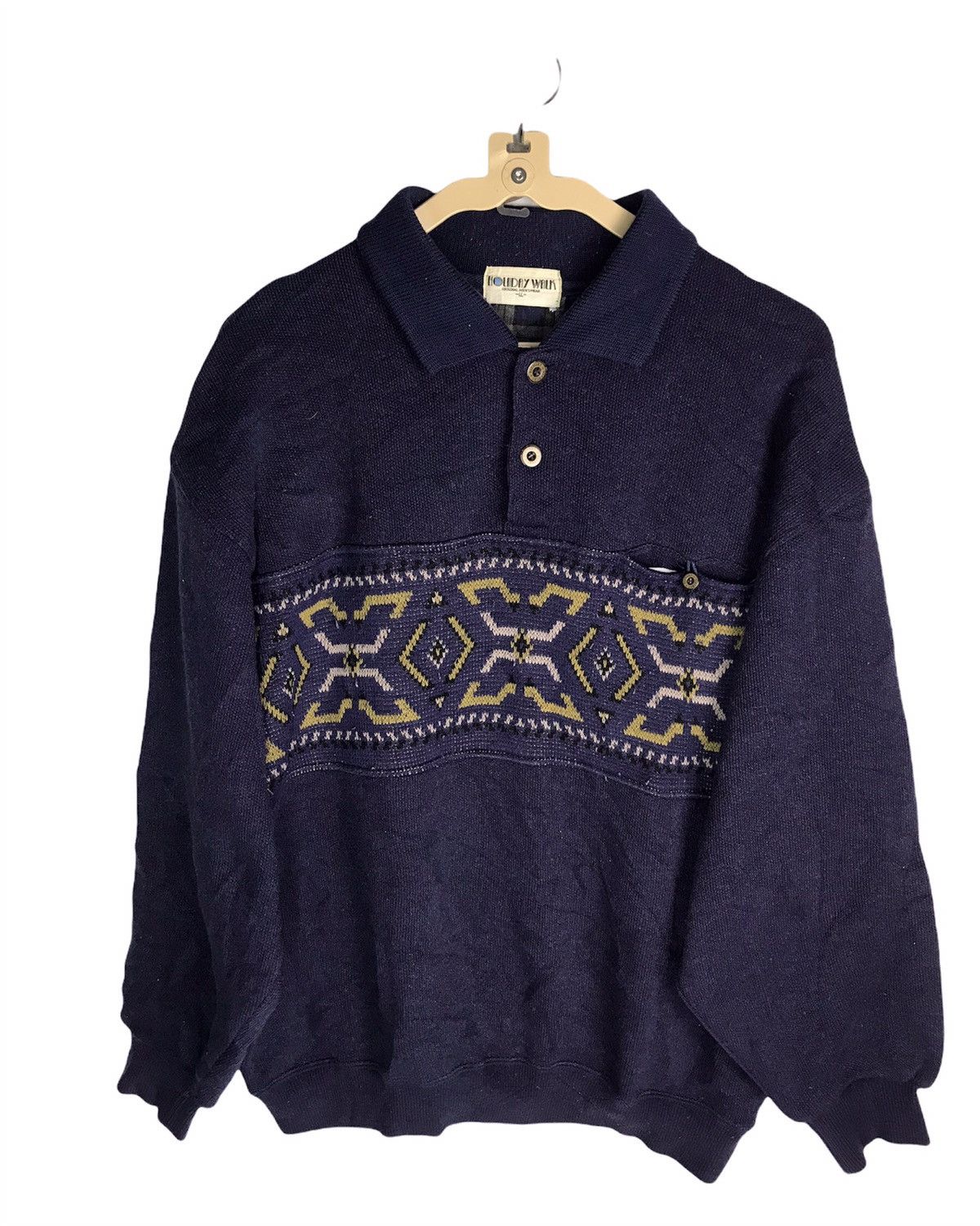 Japanese Brand × Vintage Knit sweatshirt half button by holiday walk Size US M / EU 48-50 / 2 - 1 Thumbnail