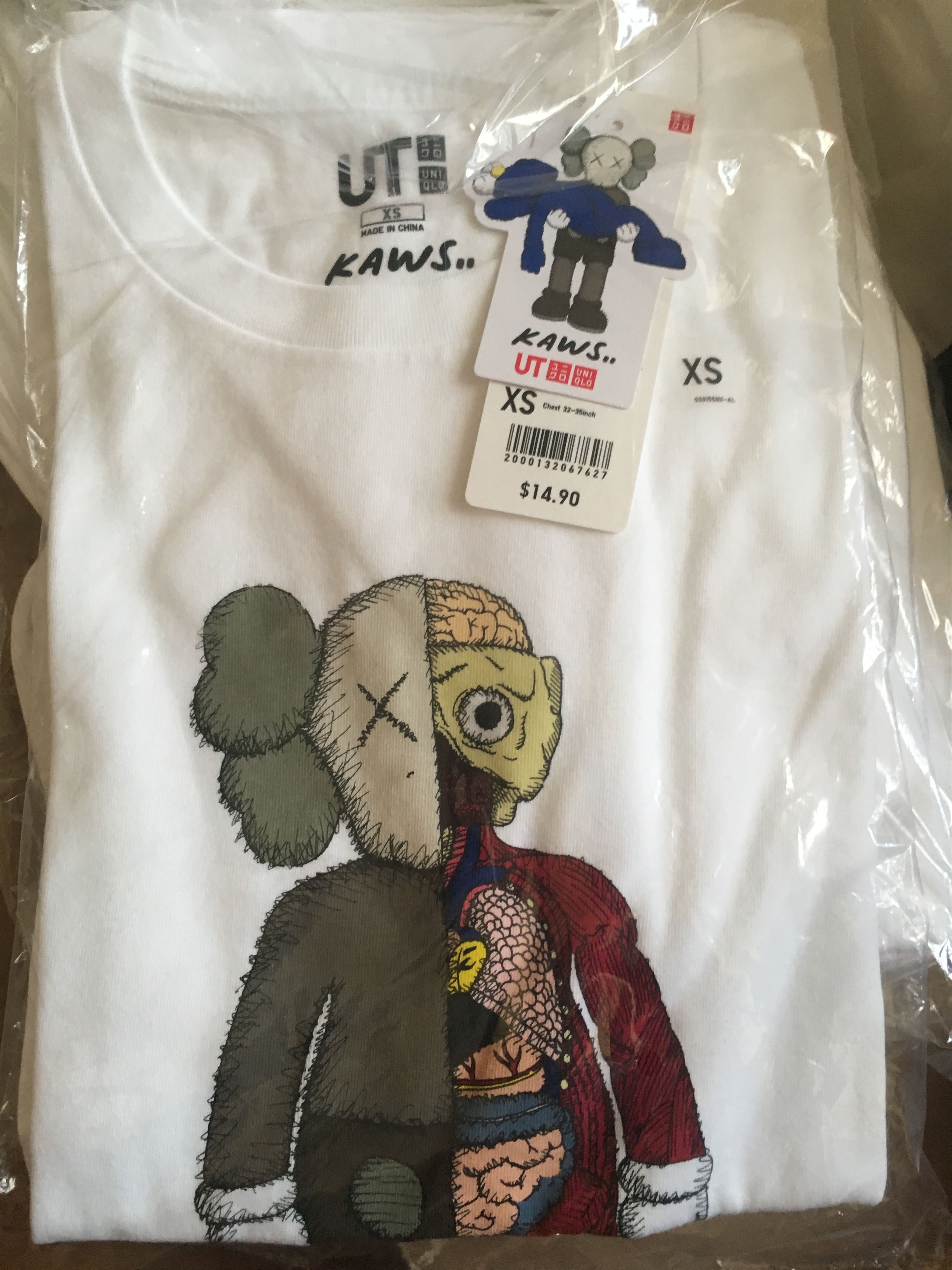 Kaws × Uniqlo Uniqlo x Kaws Flayed Tee White XS Extra Small Size US XS / EU 42 / 0 - 1 Thumbnail