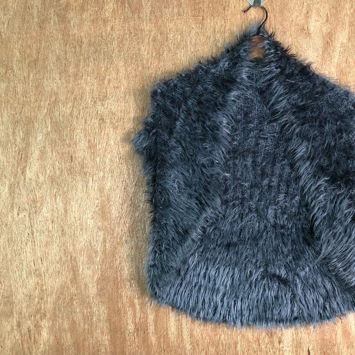Vintage Hayama Grey Shag Shaggy Fur Mohair Vest #6570 Size US M / EU 48-50 / 2 - 2 Thumbnail