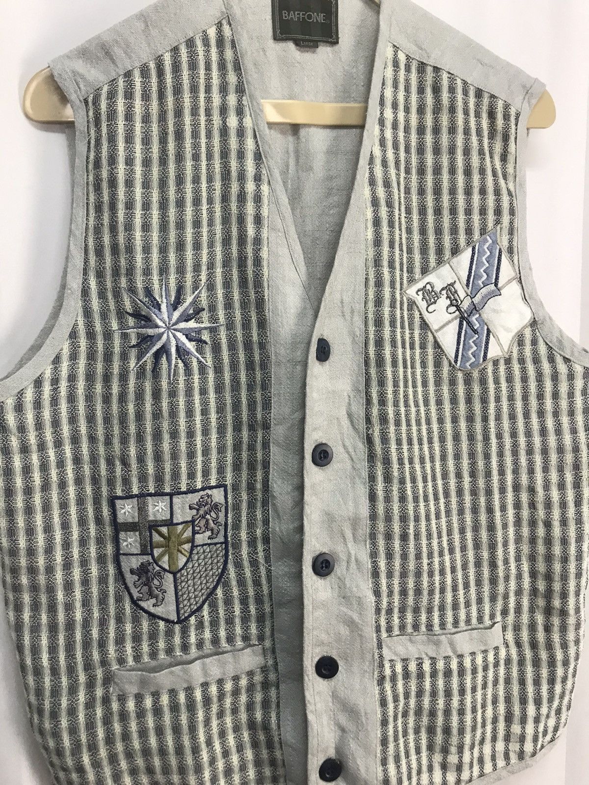 Japanese Brand × Vintage Embroidered logo button up vest by baffone Size US M / EU 48-50 / 2 - 3 Thumbnail