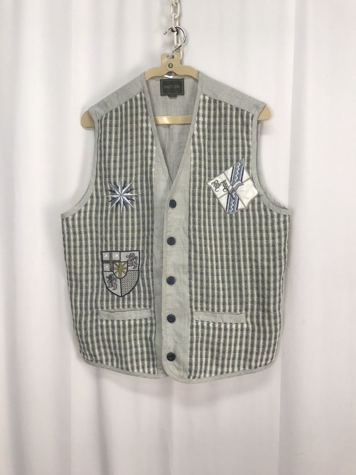 Japanese Brand × Vintage Embroidered logo button up vest by baffone Size US M / EU 48-50 / 2 - 6 Thumbnail