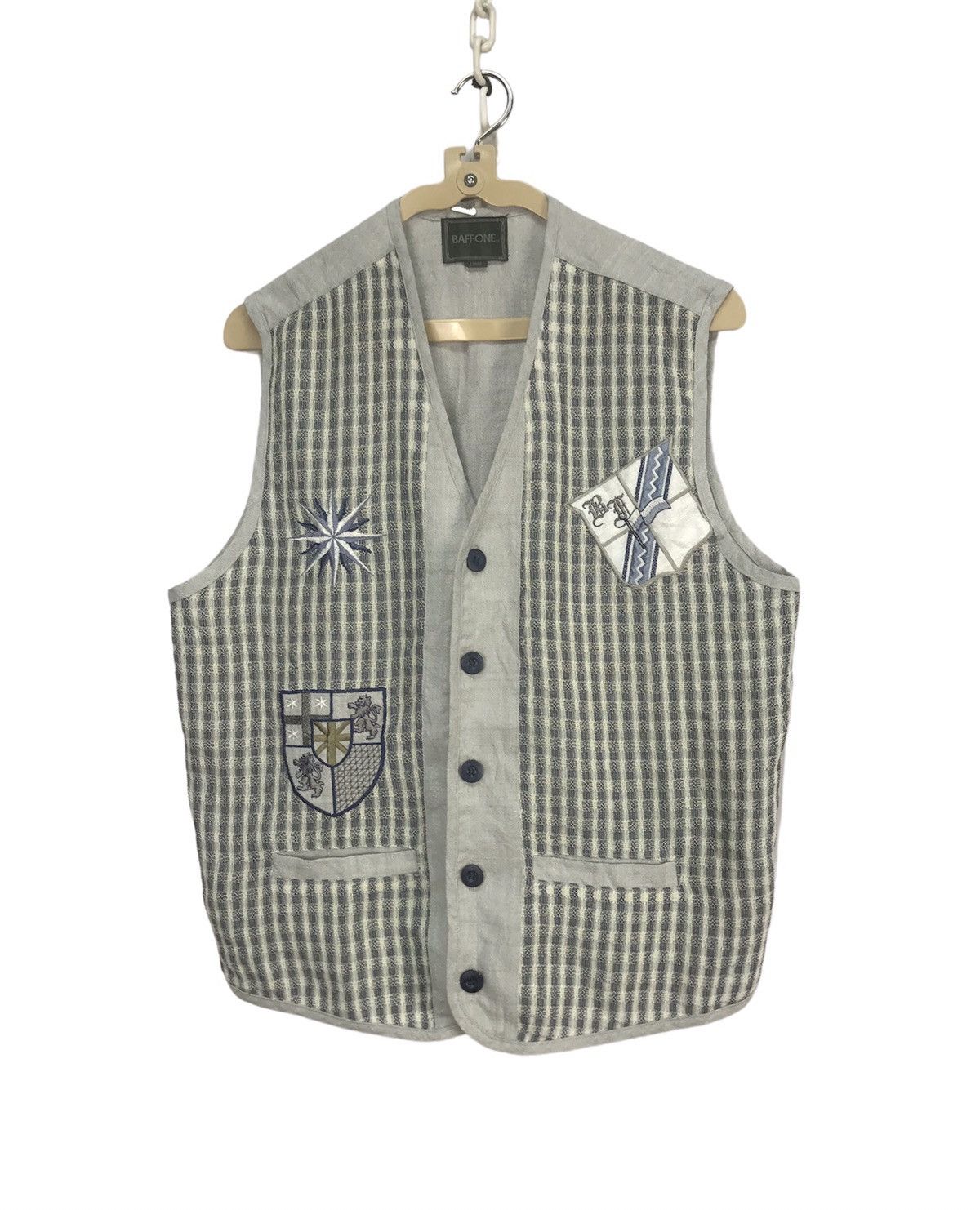 Japanese Brand × Vintage Embroidered logo button up vest by baffone Size US M / EU 48-50 / 2 - 1 Thumbnail