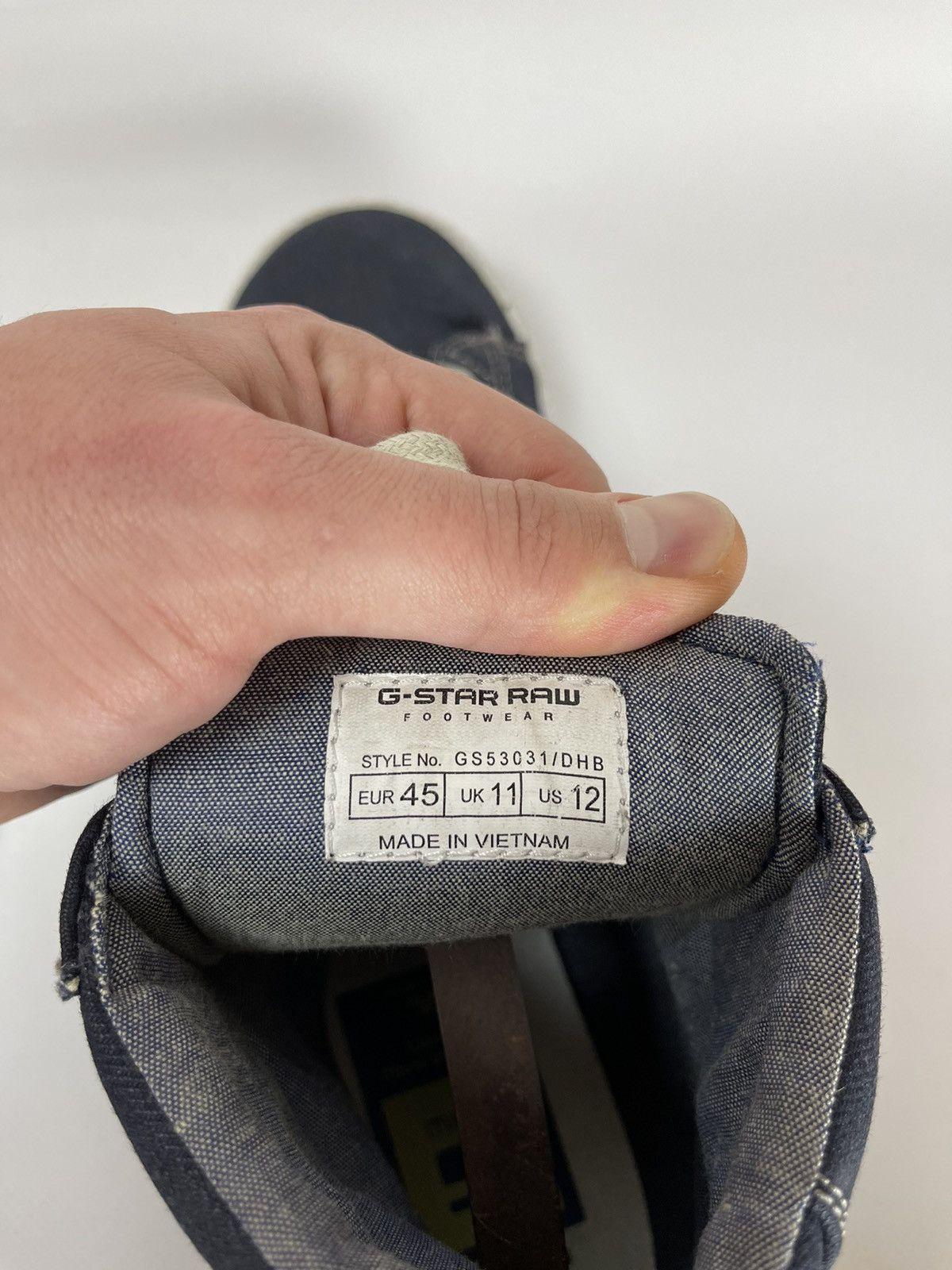 G-Star G-STAR RAW Rampart Jinks Hi Denim hi-top sneakers Size US 12 / EU 45 - 8 Thumbnail