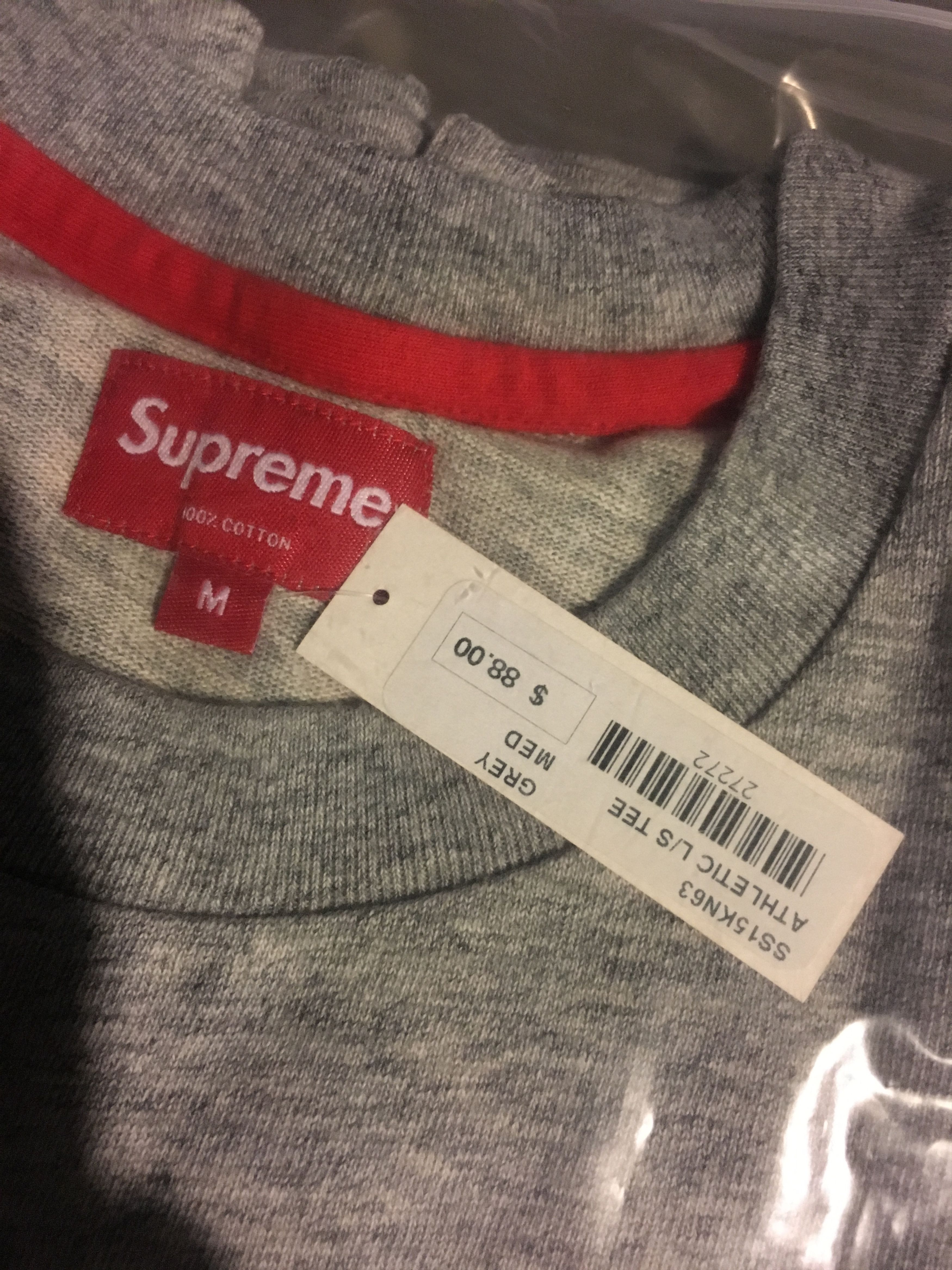 Supreme Supreme Athletic L/S Tee Grey Medium SS15 Size US M / EU 48-50 / 2 - 2 Thumbnail