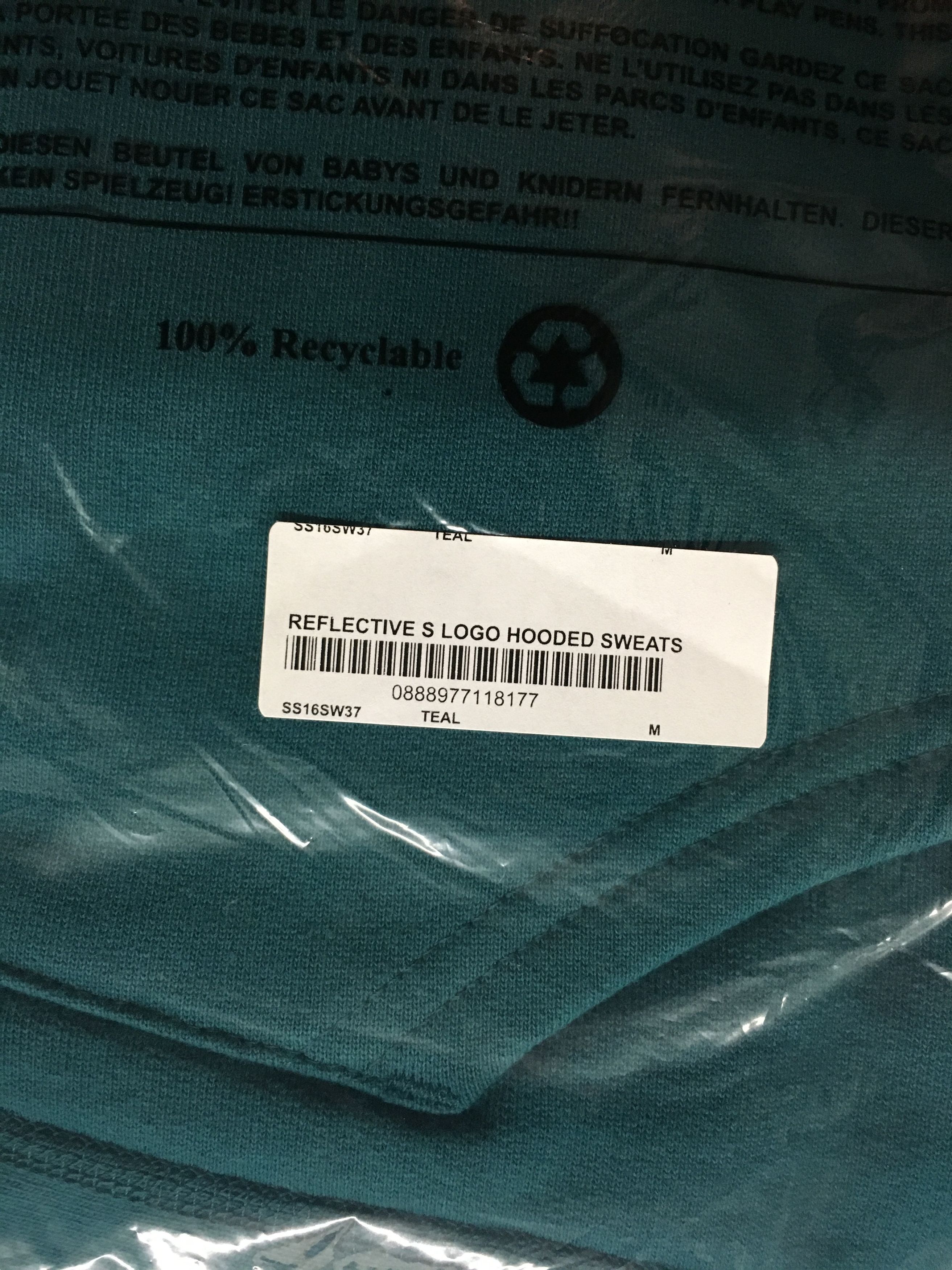 Supreme Supreme Reflective S logo Hooded Sweatshirt Teal M SS16 Size US M / EU 48-50 / 2 - 3 Thumbnail