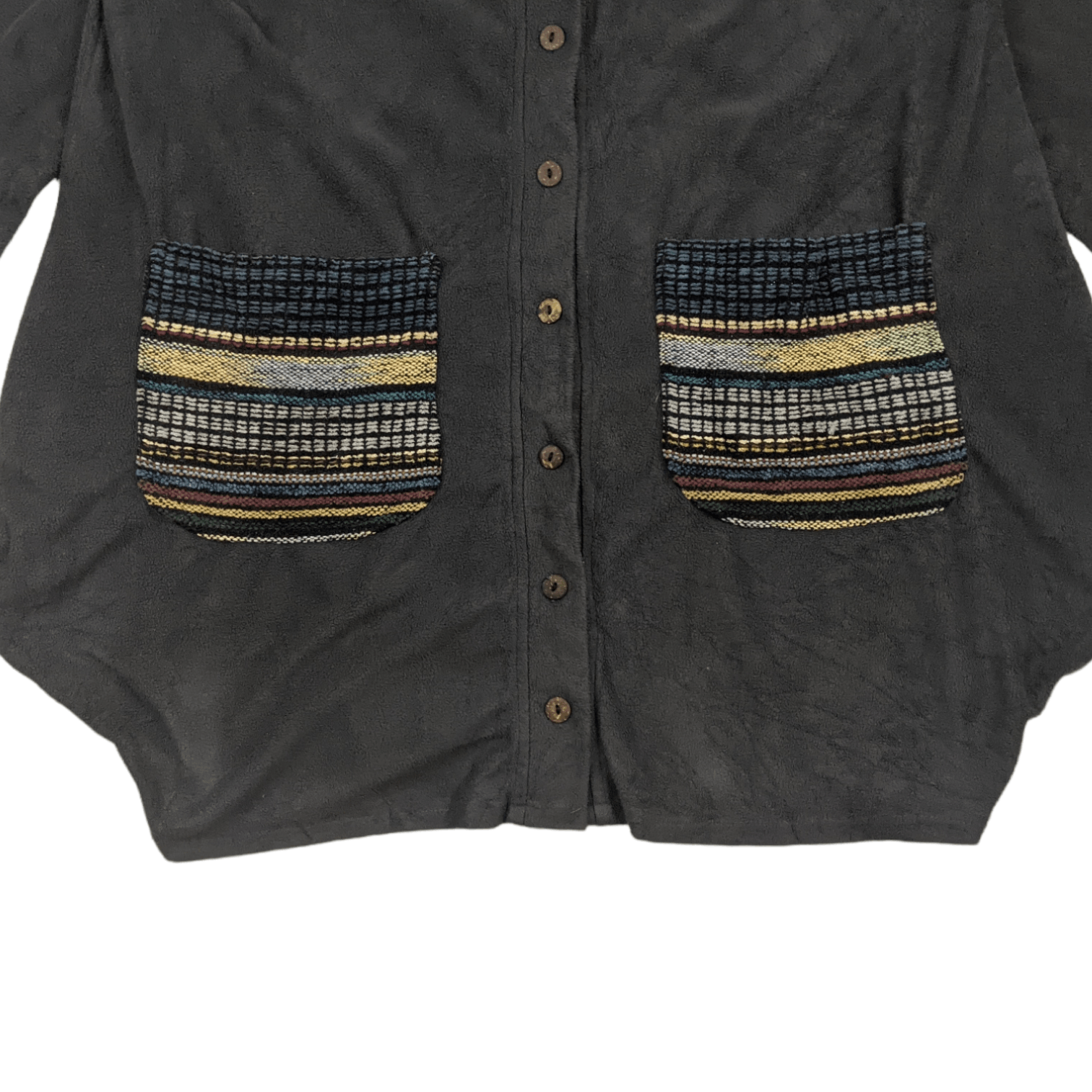 Japanese Brand Vintage 90's SPOQ Fleece Button Up Jacket Hippie Style Size US L / EU 52-54 / 3 - 5 Thumbnail