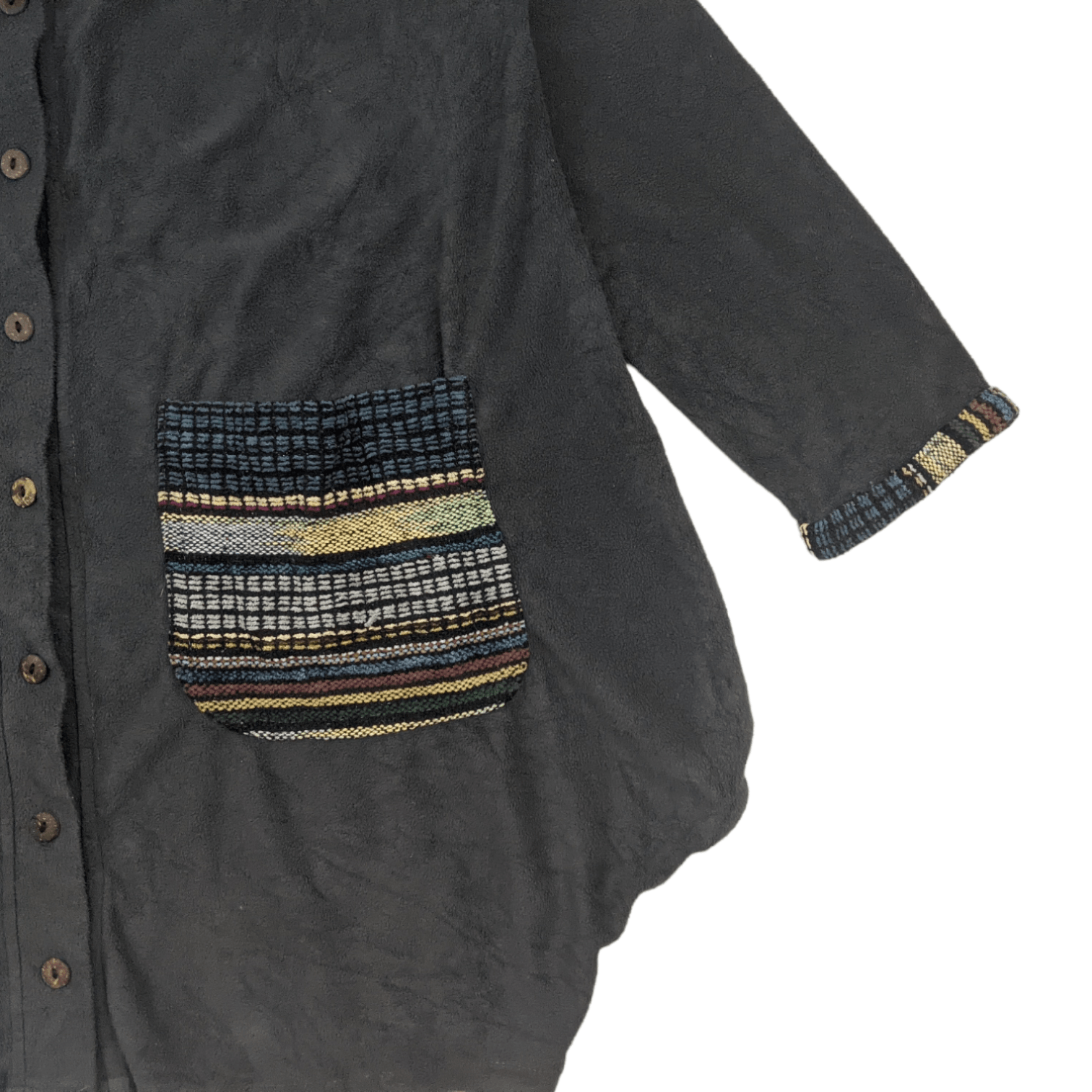 Japanese Brand Vintage 90's SPOQ Fleece Button Up Jacket Hippie Style Size US L / EU 52-54 / 3 - 6 Thumbnail
