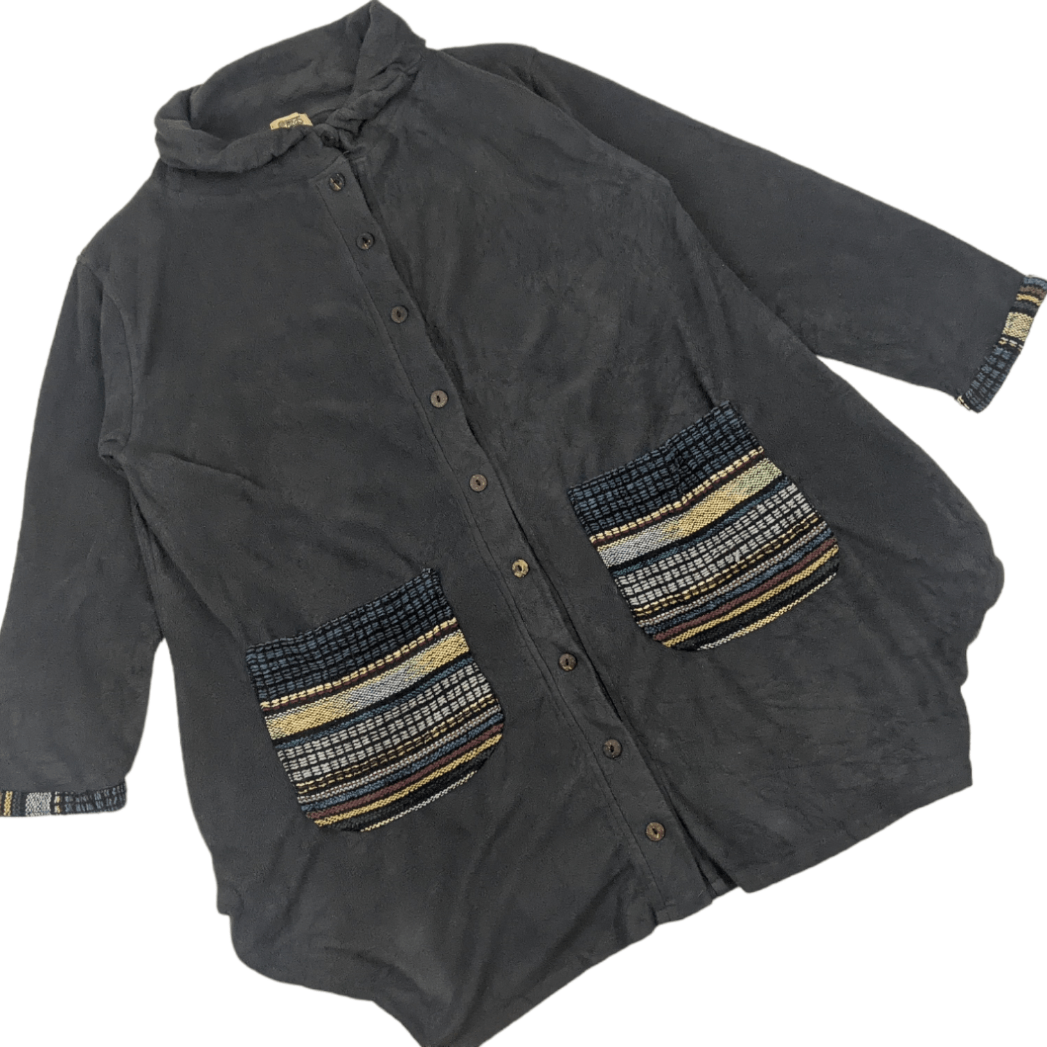 Japanese Brand Vintage 90's SPOQ Fleece Button Up Jacket Hippie Style Size US L / EU 52-54 / 3 - 3 Thumbnail