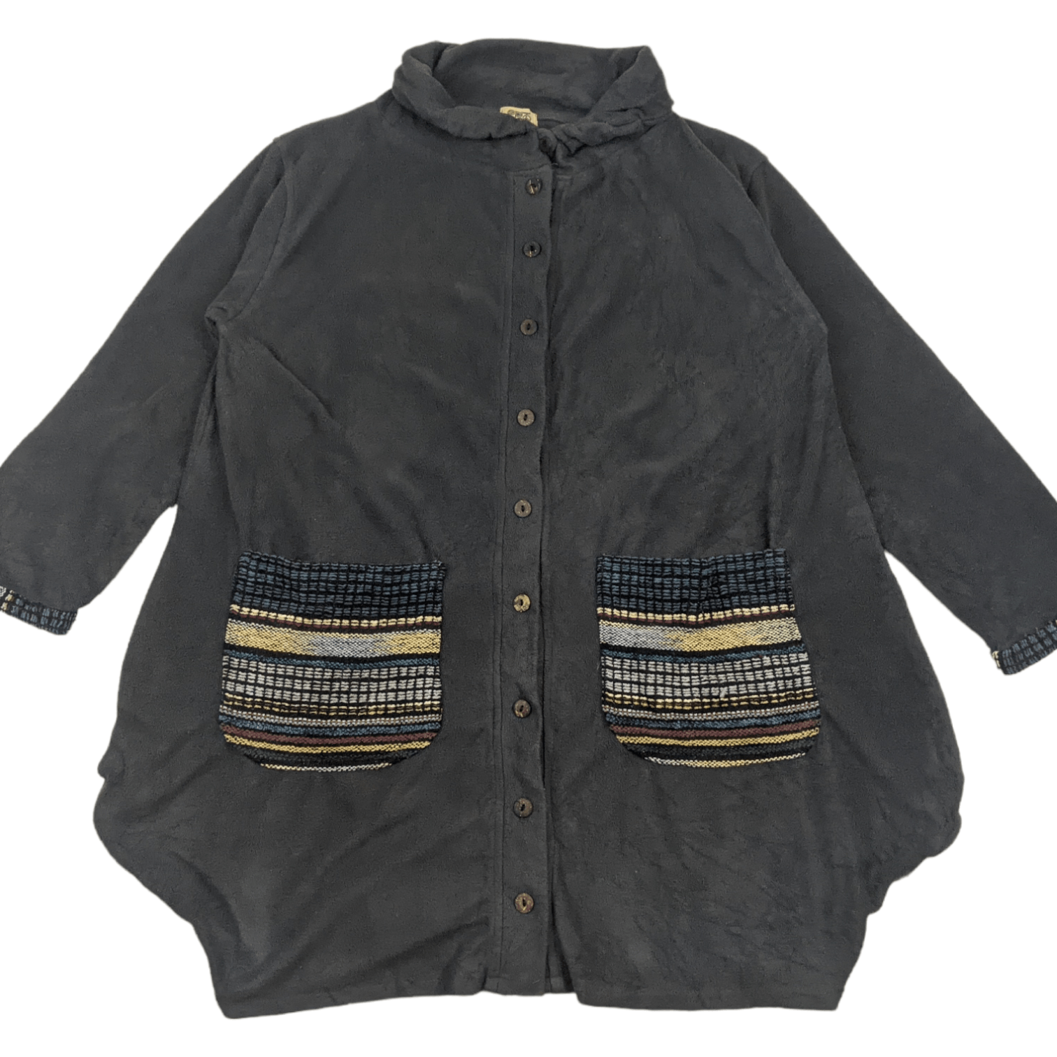 Japanese Brand Vintage 90's SPOQ Fleece Button Up Jacket Hippie Style Size US L / EU 52-54 / 3 - 2 Thumbnail