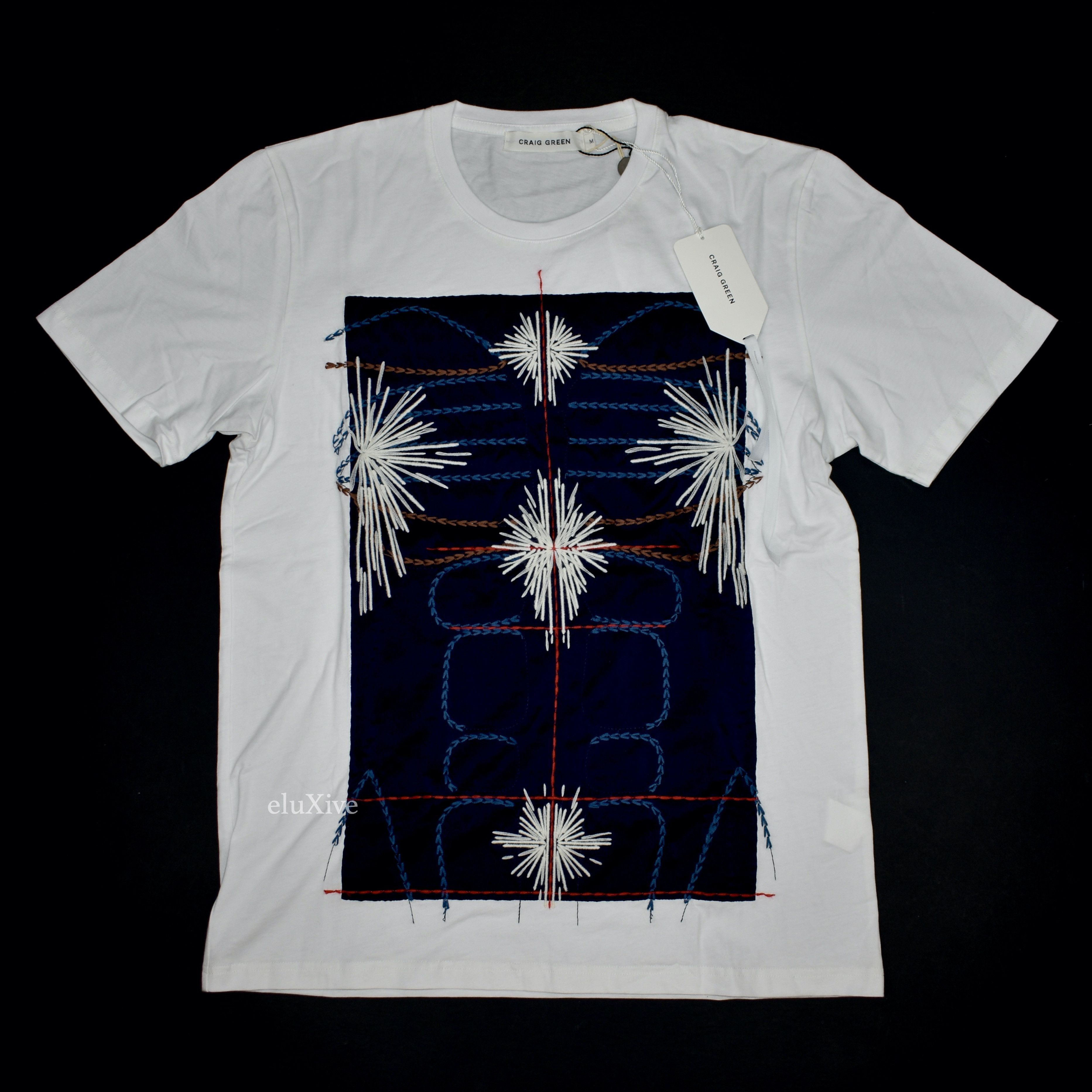 Craig Green Hand Embroidered T-Shirt White