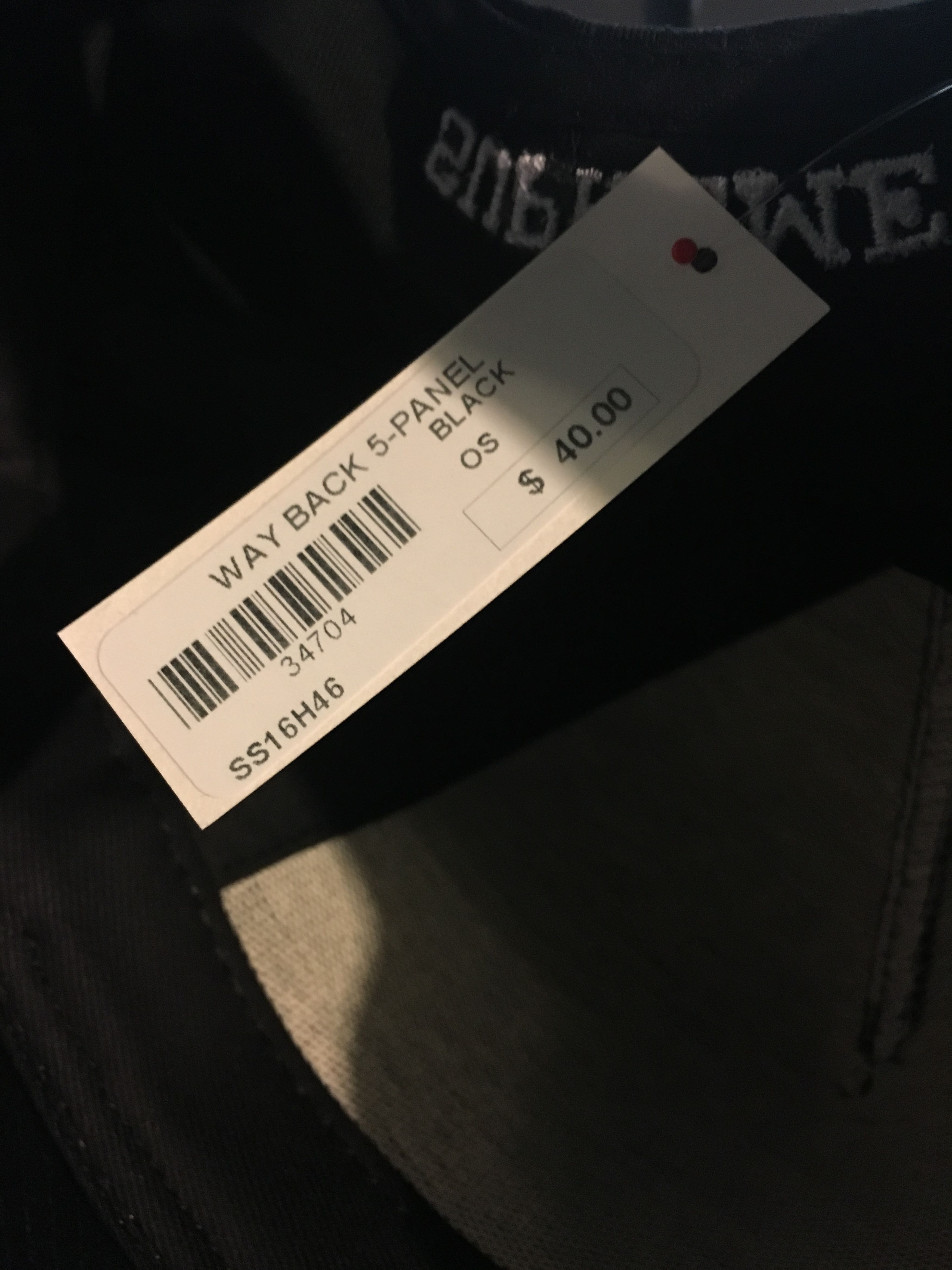 Supreme Supreme Way Back 5 Panel Black SS16 Size ONE SIZE - 3 Thumbnail