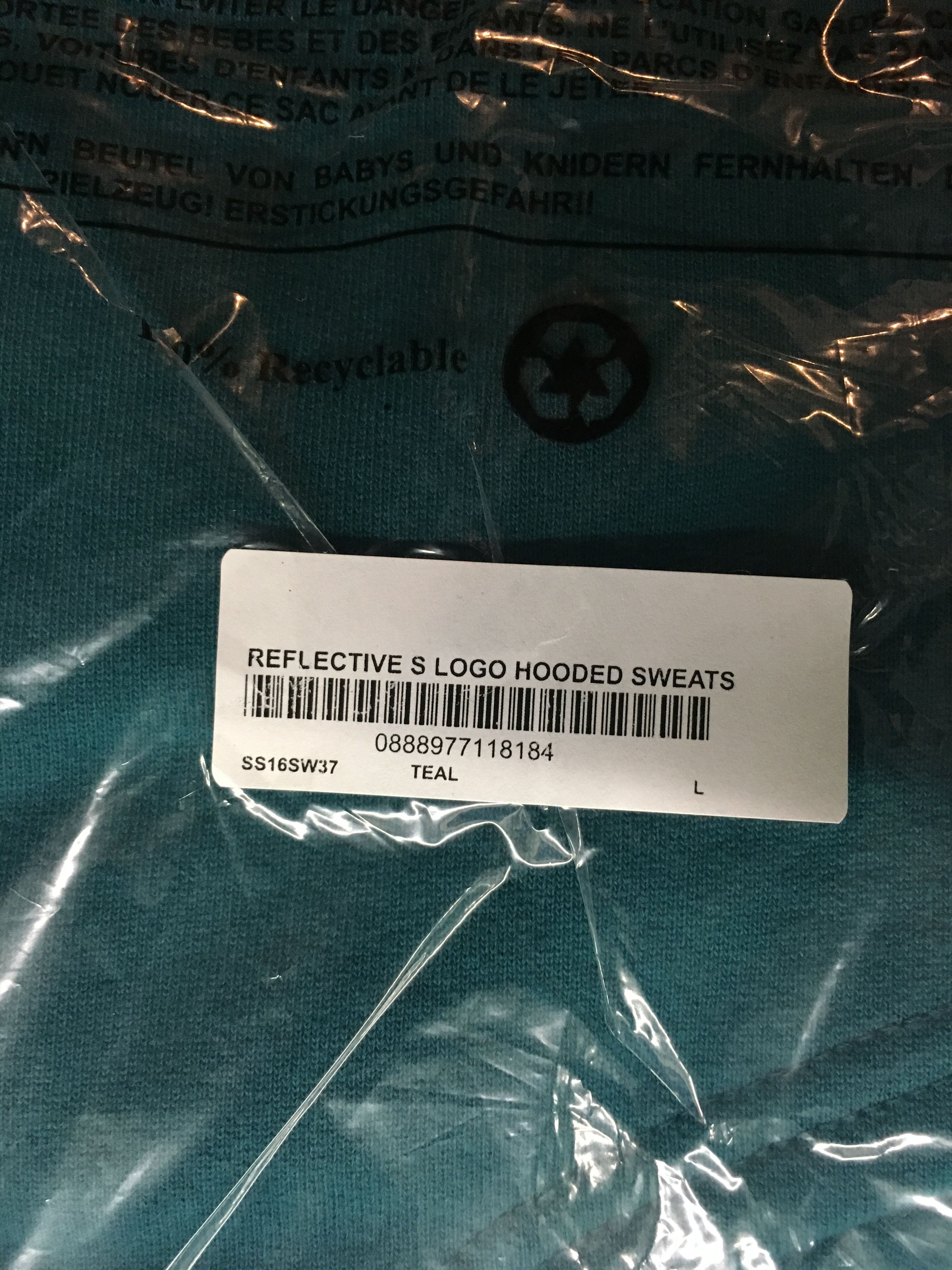 Supreme Supreme Reflective S logo Hooded Sweatshirt Teal Large SS16 Size US L / EU 52-54 / 3 - 3 Thumbnail