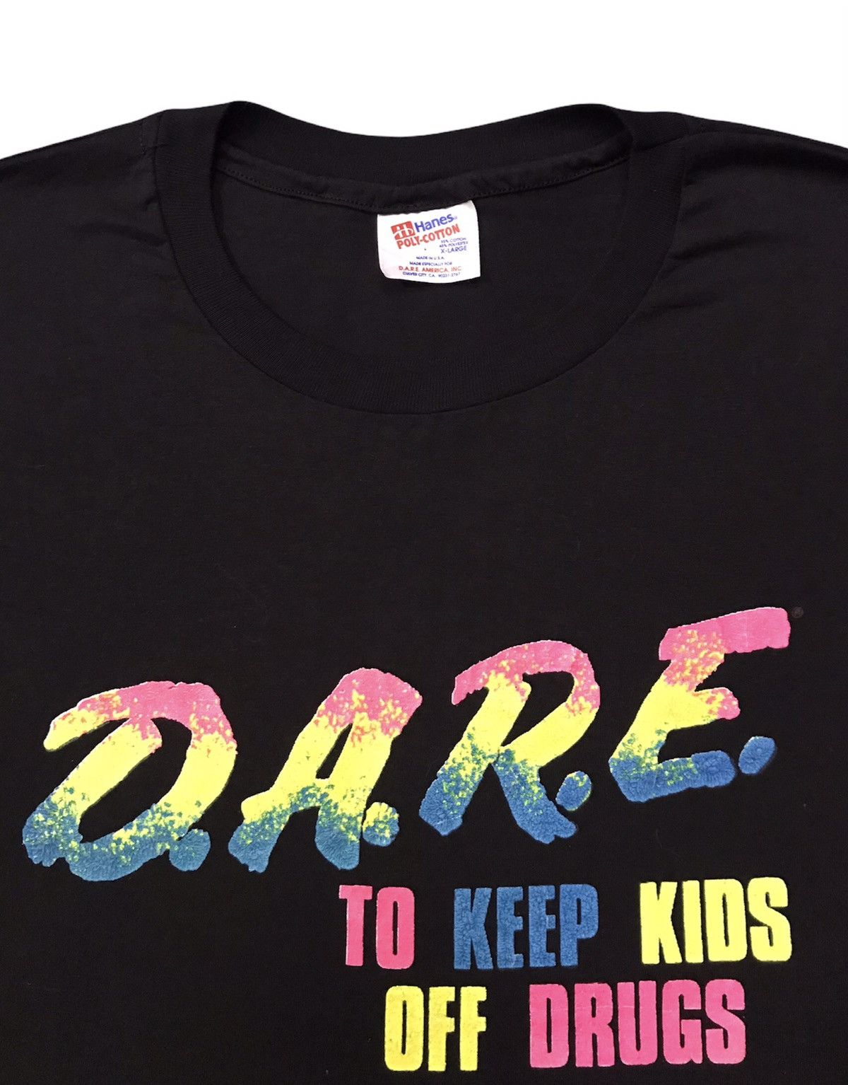 D.A.R.E 80s Vintage Ronald Reagan Propaganda Drugs Abuse Promo tee Size US XL / EU 56 / 4 - 2 Thumbnail