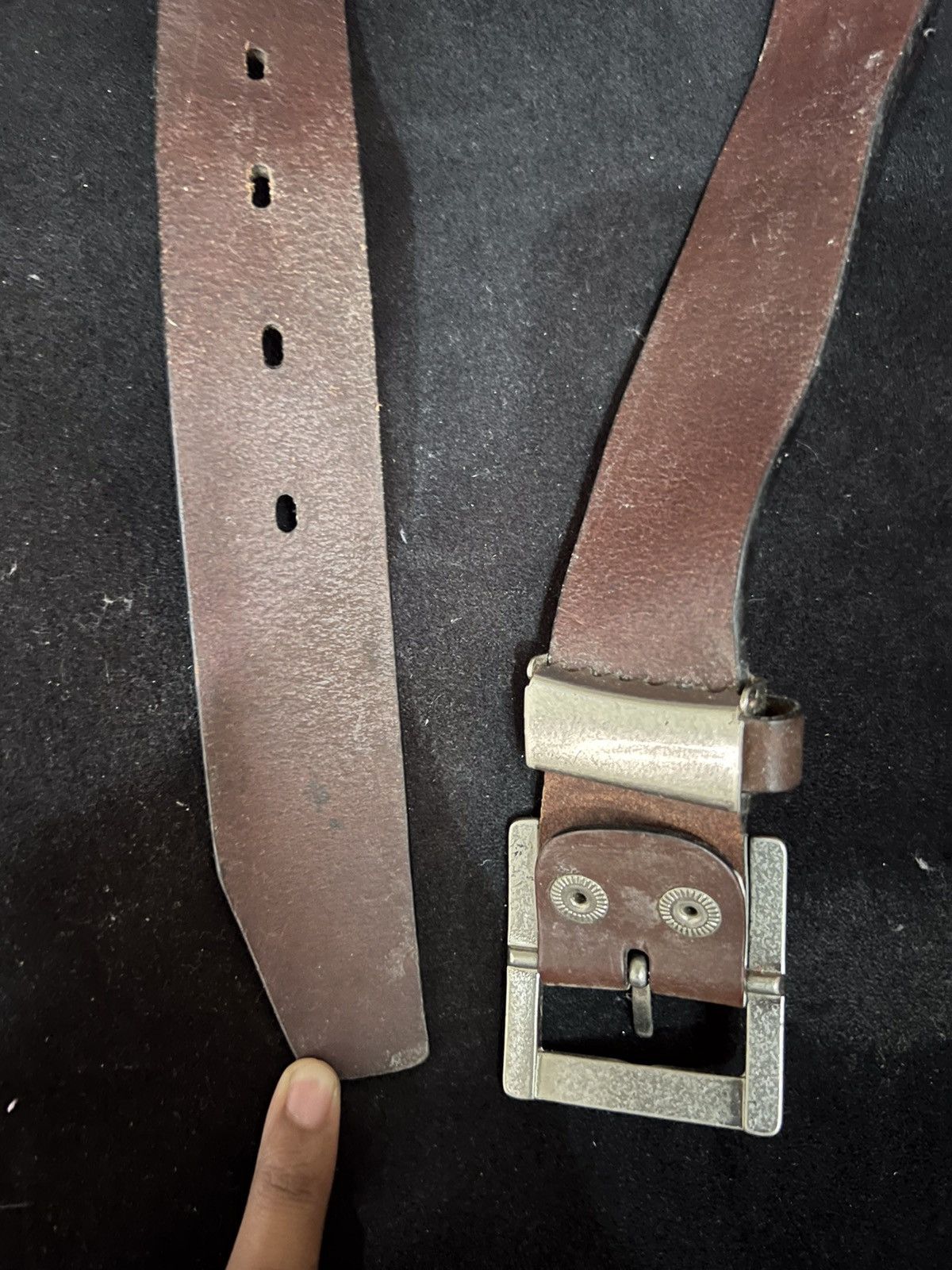 Japanese Brand Unbrand Leather Buckle Belt Size ONE SIZE - 5 Thumbnail