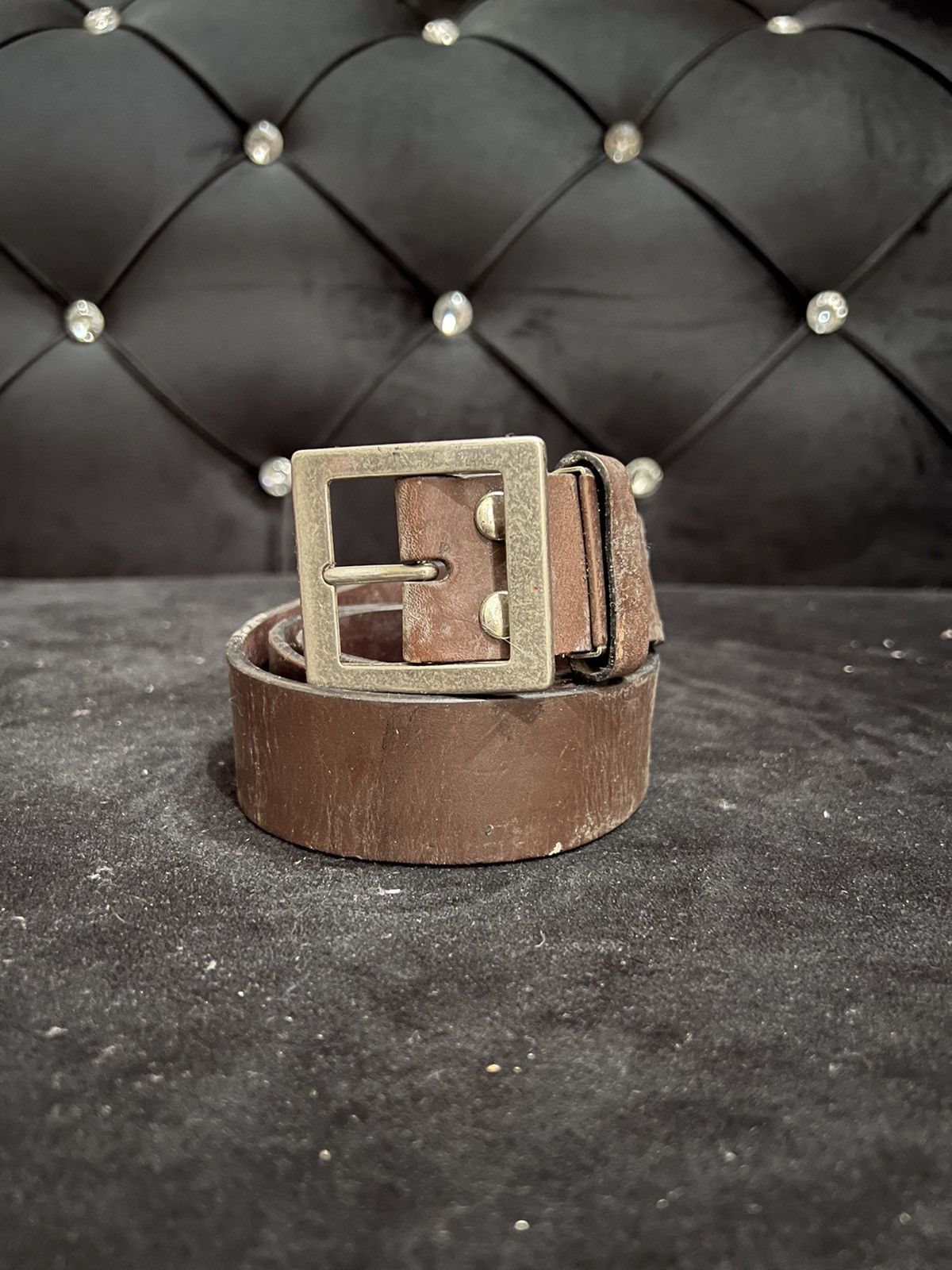 Japanese Brand Unbrand Leather Buckle Belt Size ONE SIZE - 2 Thumbnail
