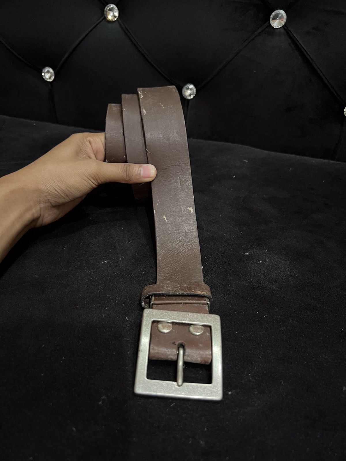 Japanese Brand Unbrand Leather Buckle Belt Size ONE SIZE - 3 Thumbnail