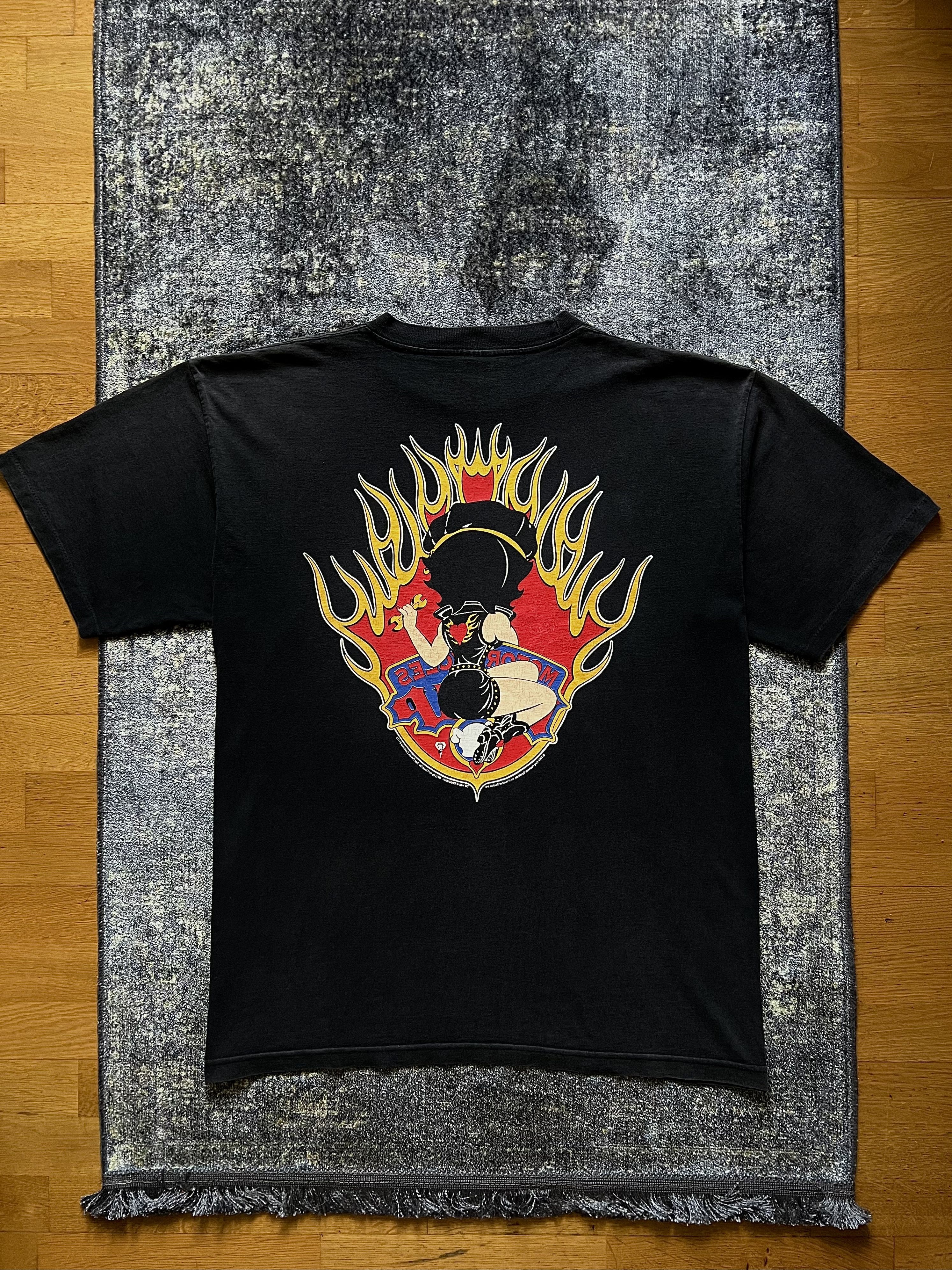 Vintage 90s Vintage 1994 Betty Boop Motorcycles Flame Graphic Shirt Size US XL / EU 56 / 4 - 10 Thumbnail