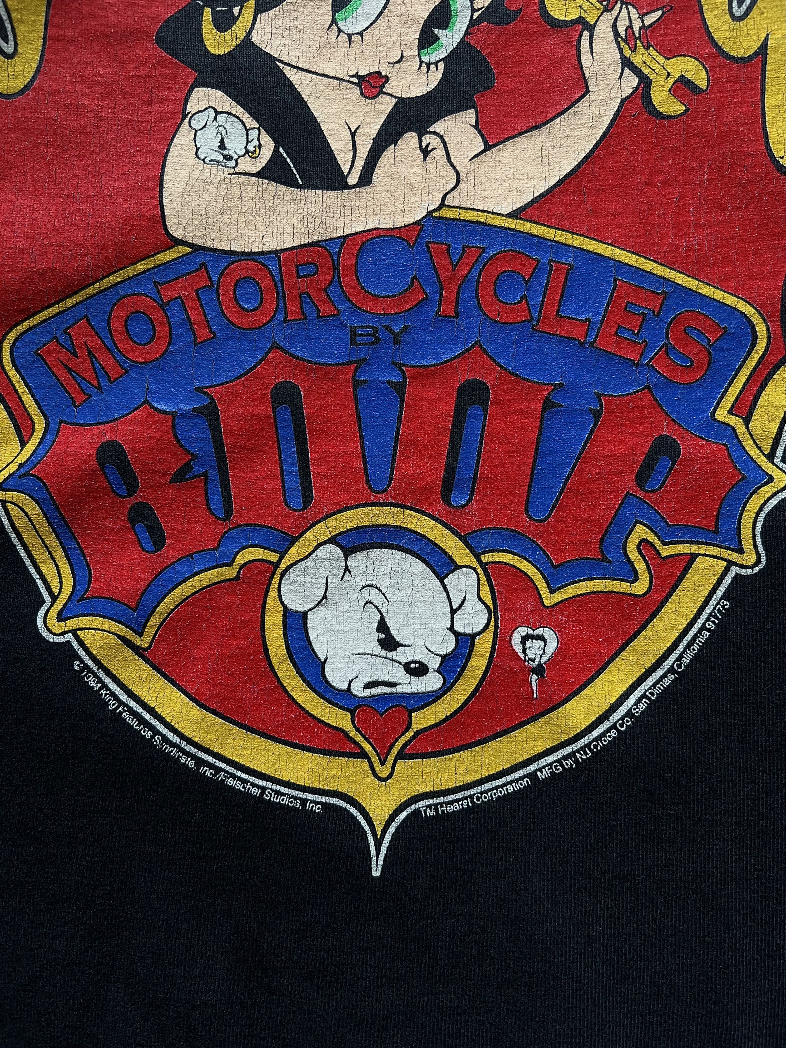 Vintage 90s Vintage 1994 Betty Boop Motorcycles Flame Graphic Shirt Size US XL / EU 56 / 4 - 9 Thumbnail
