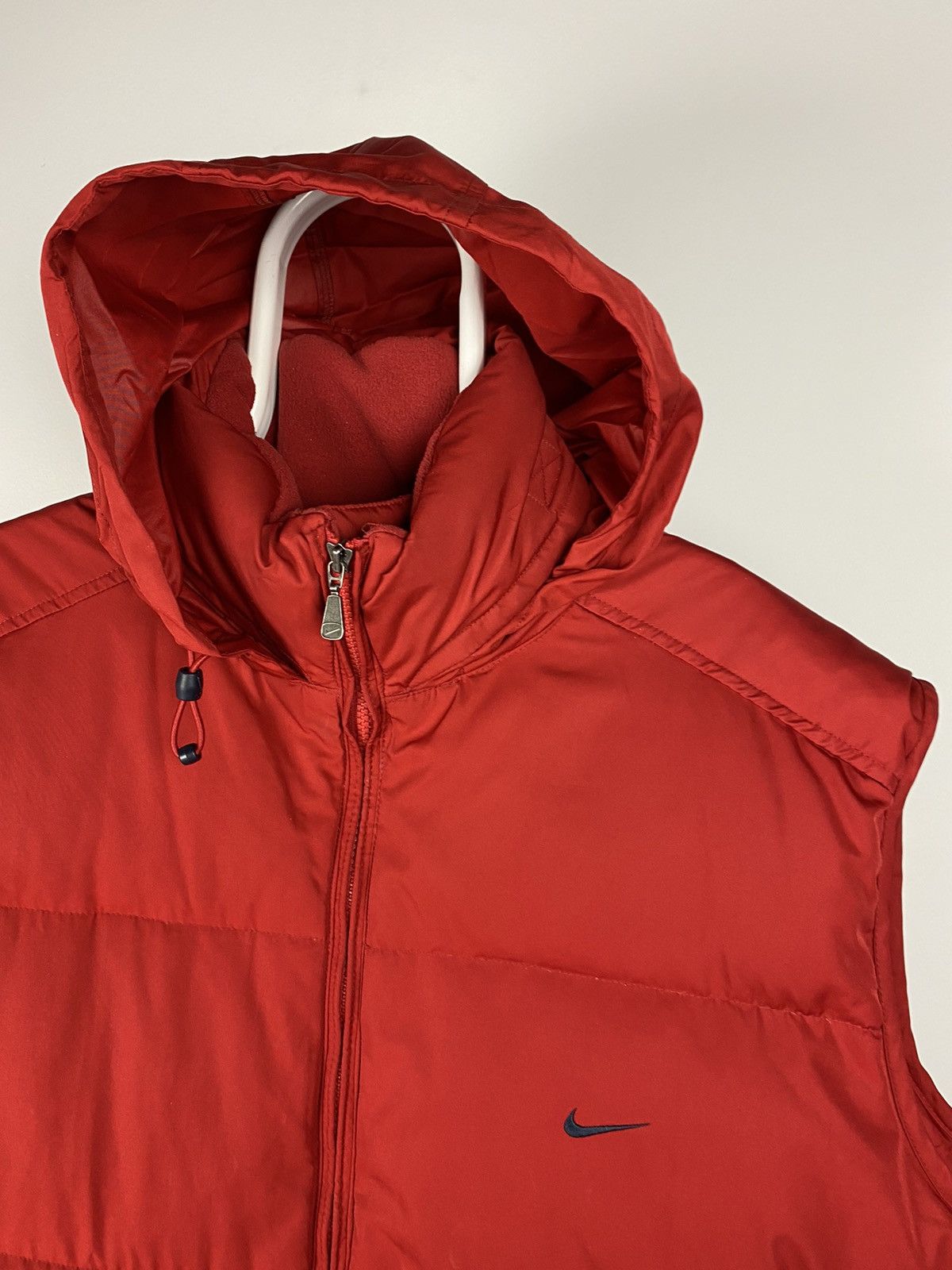 Nike × Vintage Nike vintage red puffer vest small swoosh duck down 2000s Size US XL / EU 56 / 4 - 5 Thumbnail