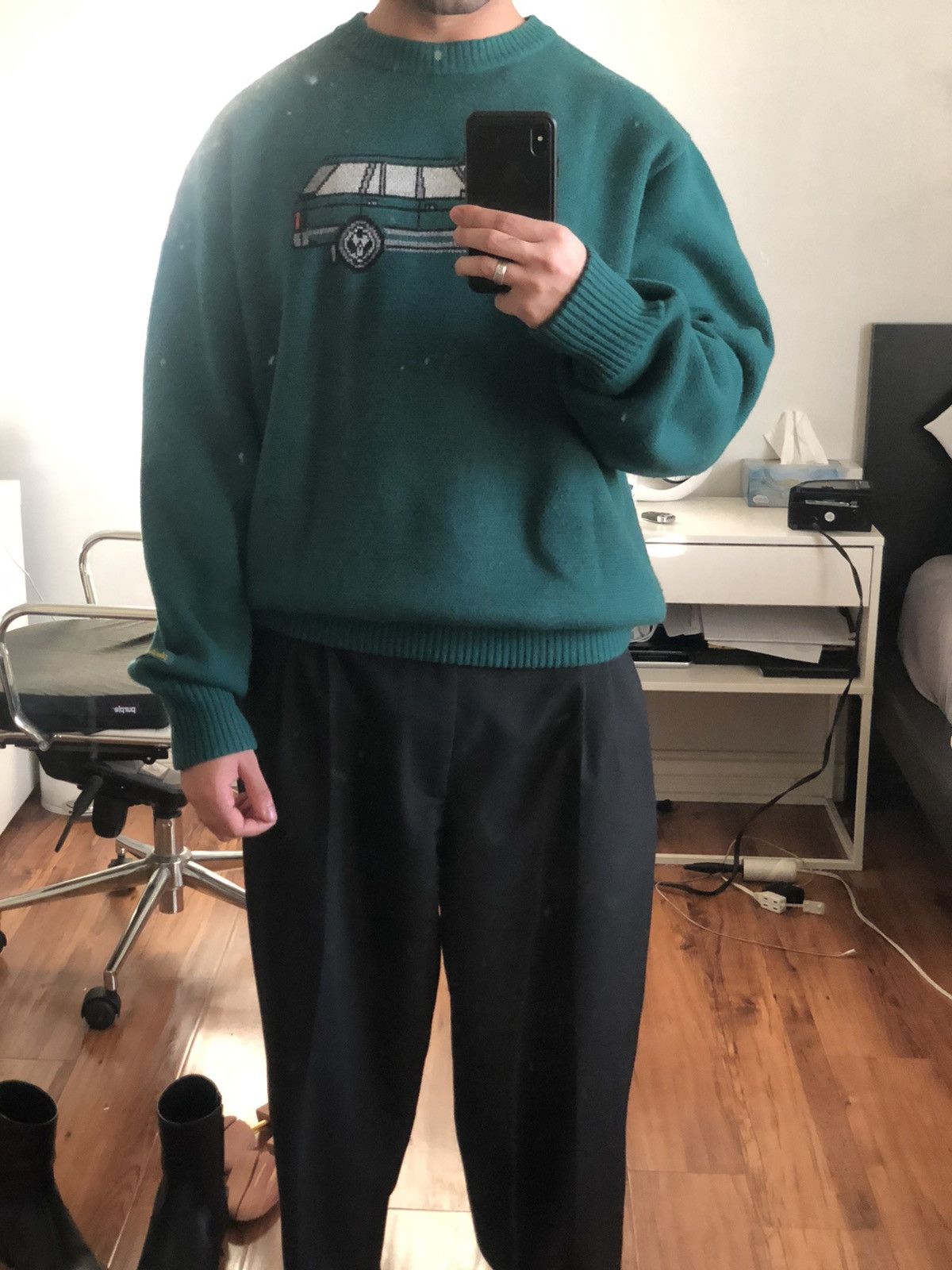 Aime Leon Dore Aime Leon Dore FW19 Range Rover Wool Sweater Knit Green XL Size US XL / EU 56 / 4 - 13 Thumbnail