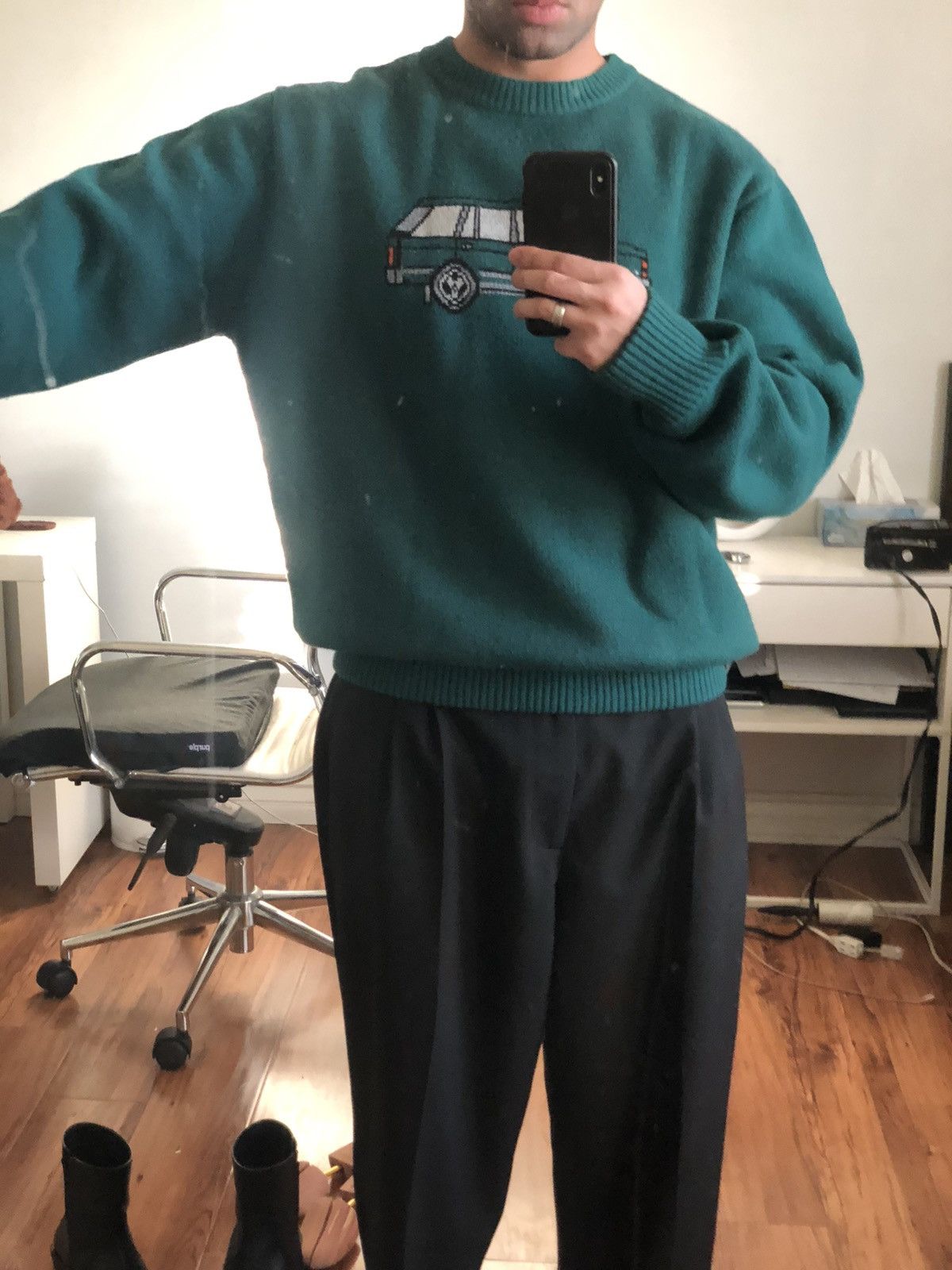 Aime Leon Dore Aime Leon Dore FW19 Range Rover Wool Sweater Knit Green XL Size US XL / EU 56 / 4 - 14 Thumbnail