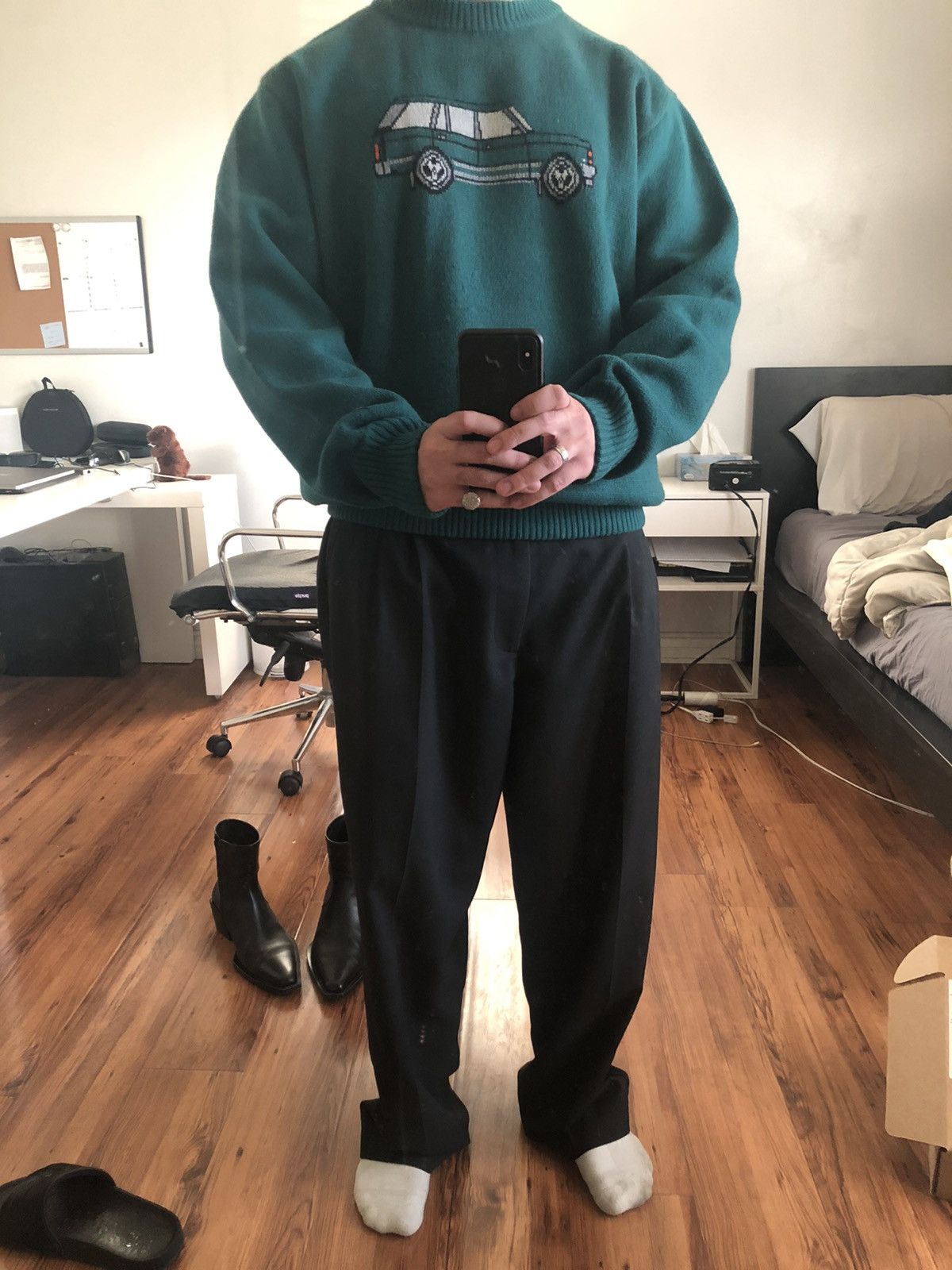 Aime Leon Dore Aime Leon Dore FW19 Range Rover Wool Sweater Knit Green XL Size US XL / EU 56 / 4 - 12 Thumbnail