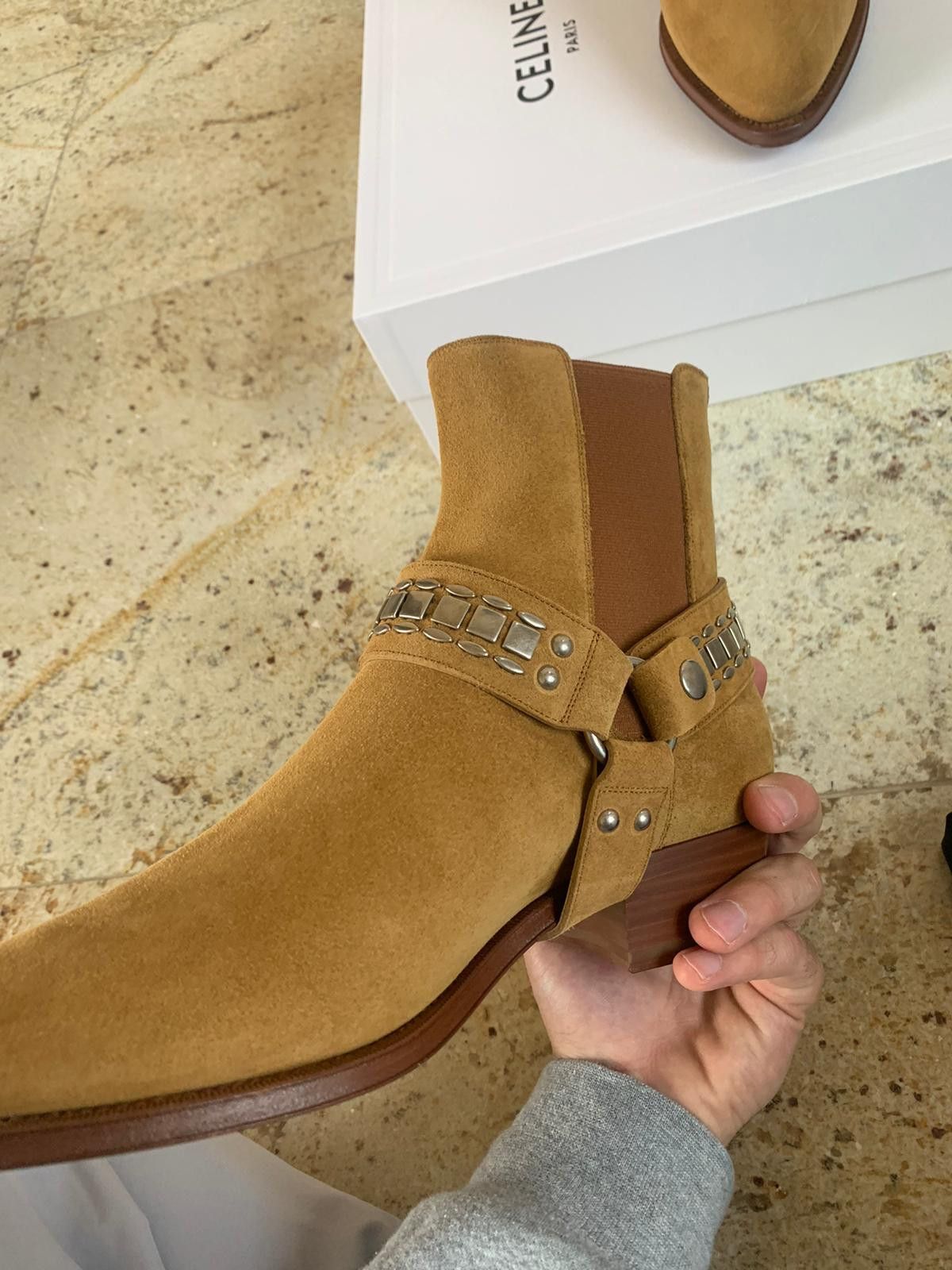 Celine o1rshd1 / 555 / Carmague Harness Boots in Havana Size US 7 / EU 40 - 8 Thumbnail