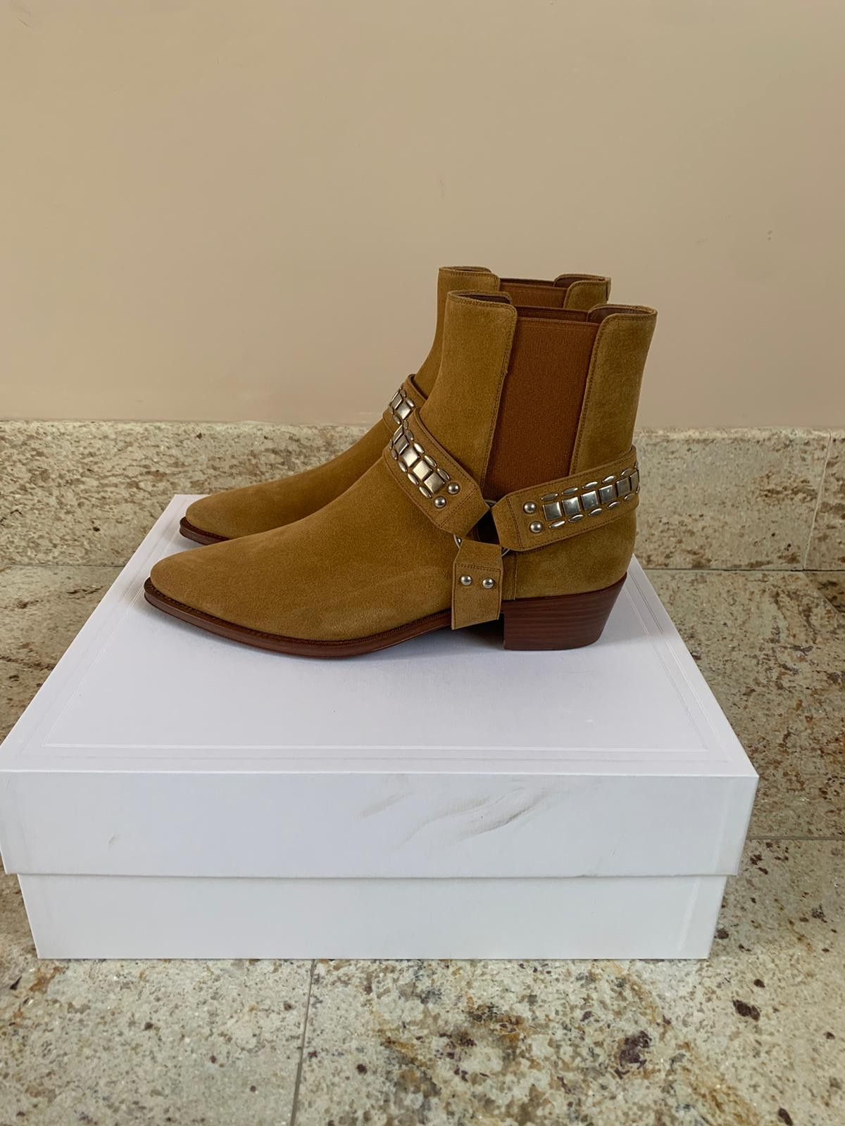 Celine o1rshd1 / 555 / Carmague Harness Boots in Havana Size US 7 / EU 40 - 2 Thumbnail