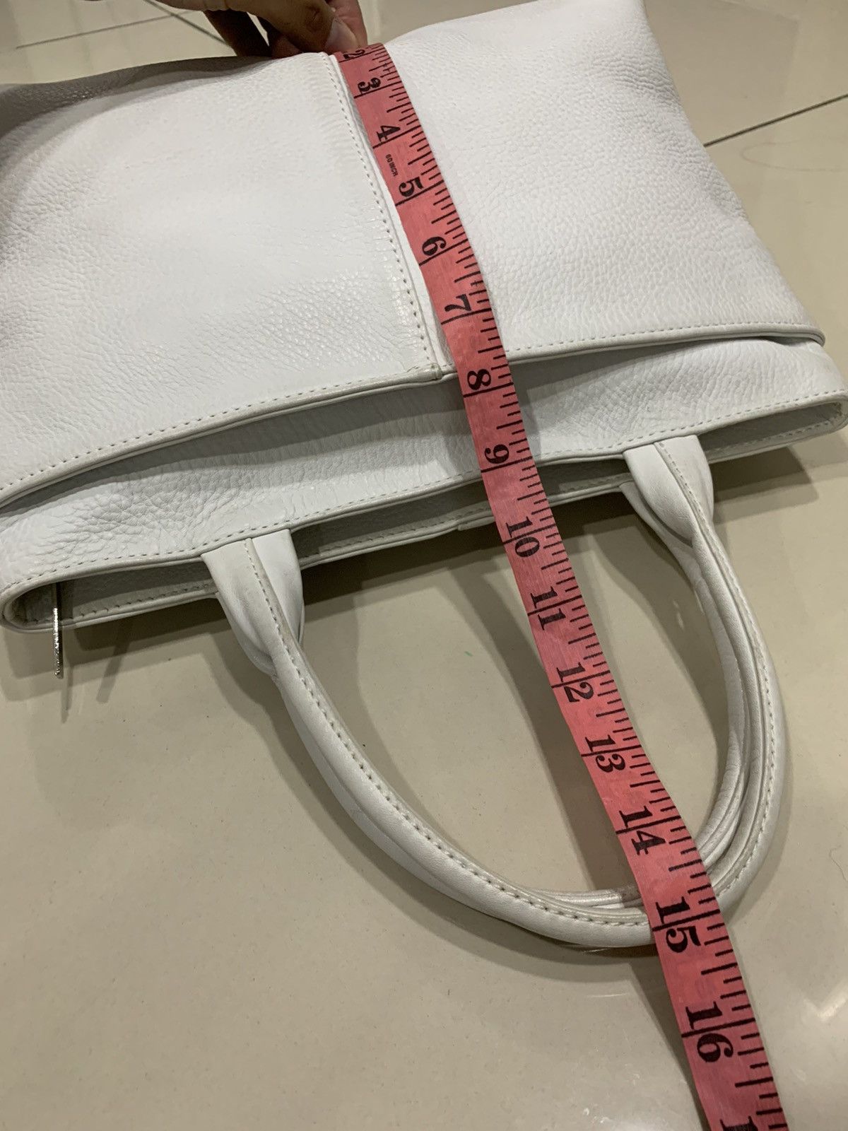 Issey Miyake × Vintage MIYAKE DESIGN STUDIO OFF WHITE LEATHER SHOULDER BAG Size ONE SIZE - 9 Thumbnail
