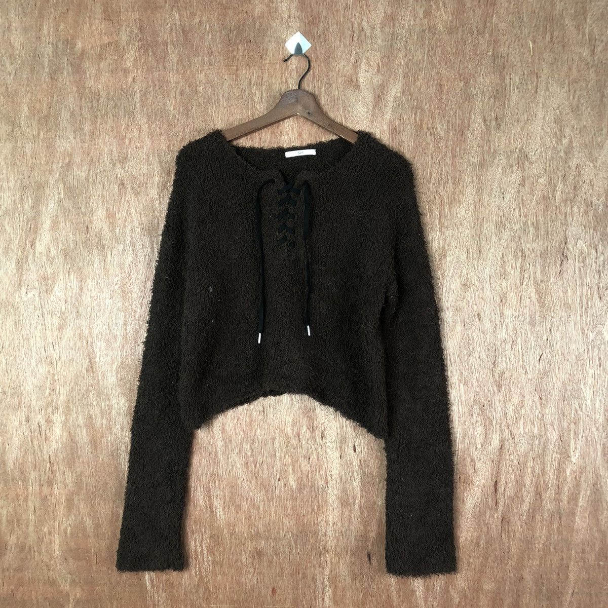 Hypebeast SLY Dark Brown Shag Shaggy Fur Mohair Knitwear #6579 Size L / US 10 / IT 46 - 1 Thumbnail