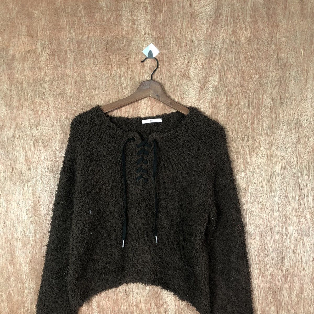 Hypebeast SLY Dark Brown Shag Shaggy Fur Mohair Knitwear #6579 Size L / US 10 / IT 46 - 2 Thumbnail