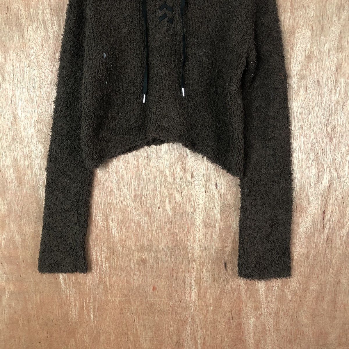 Hypebeast SLY Dark Brown Shag Shaggy Fur Mohair Knitwear #6579 Size L / US 10 / IT 46 - 3 Thumbnail