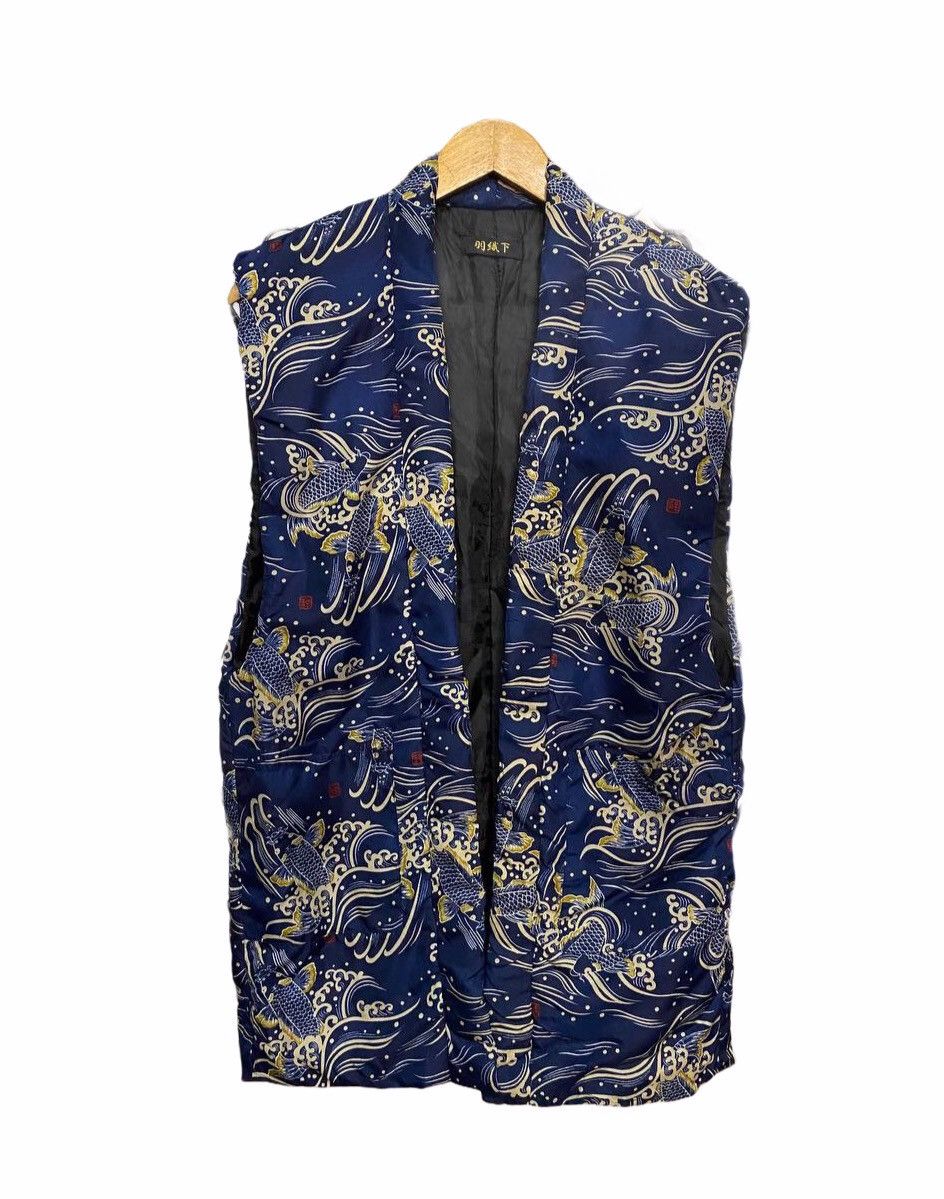 Japanese Brand VINTAGE SLEVELESS KOI FISH FULLPRINT Size US S / EU 44-46 / 1 - 5 Thumbnail