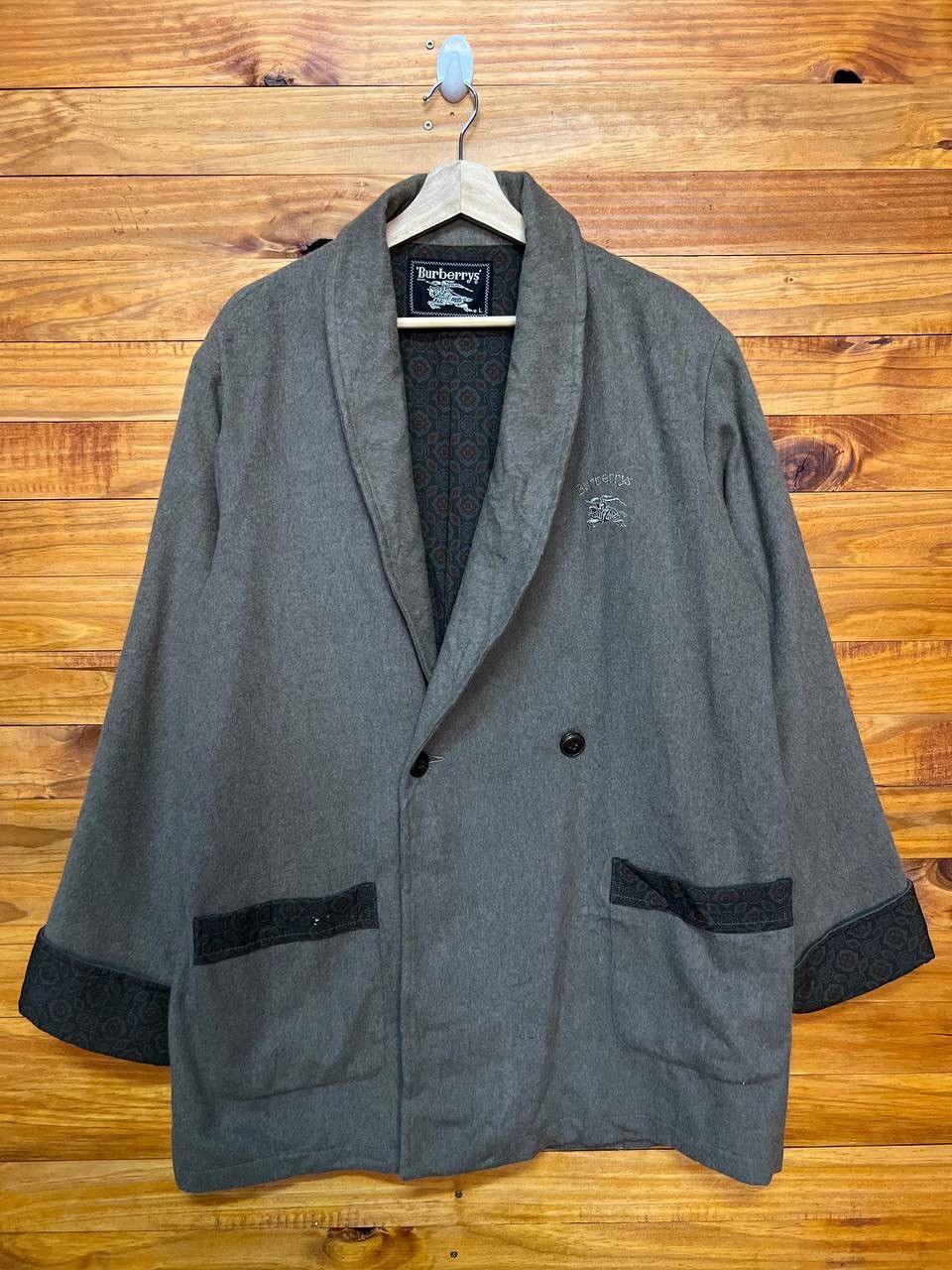 Burberry VINTAGE BURBERRY WOOL SHAWL COLLAR JACKET Size US L / EU 52-54 / 3 - 1 Thumbnail