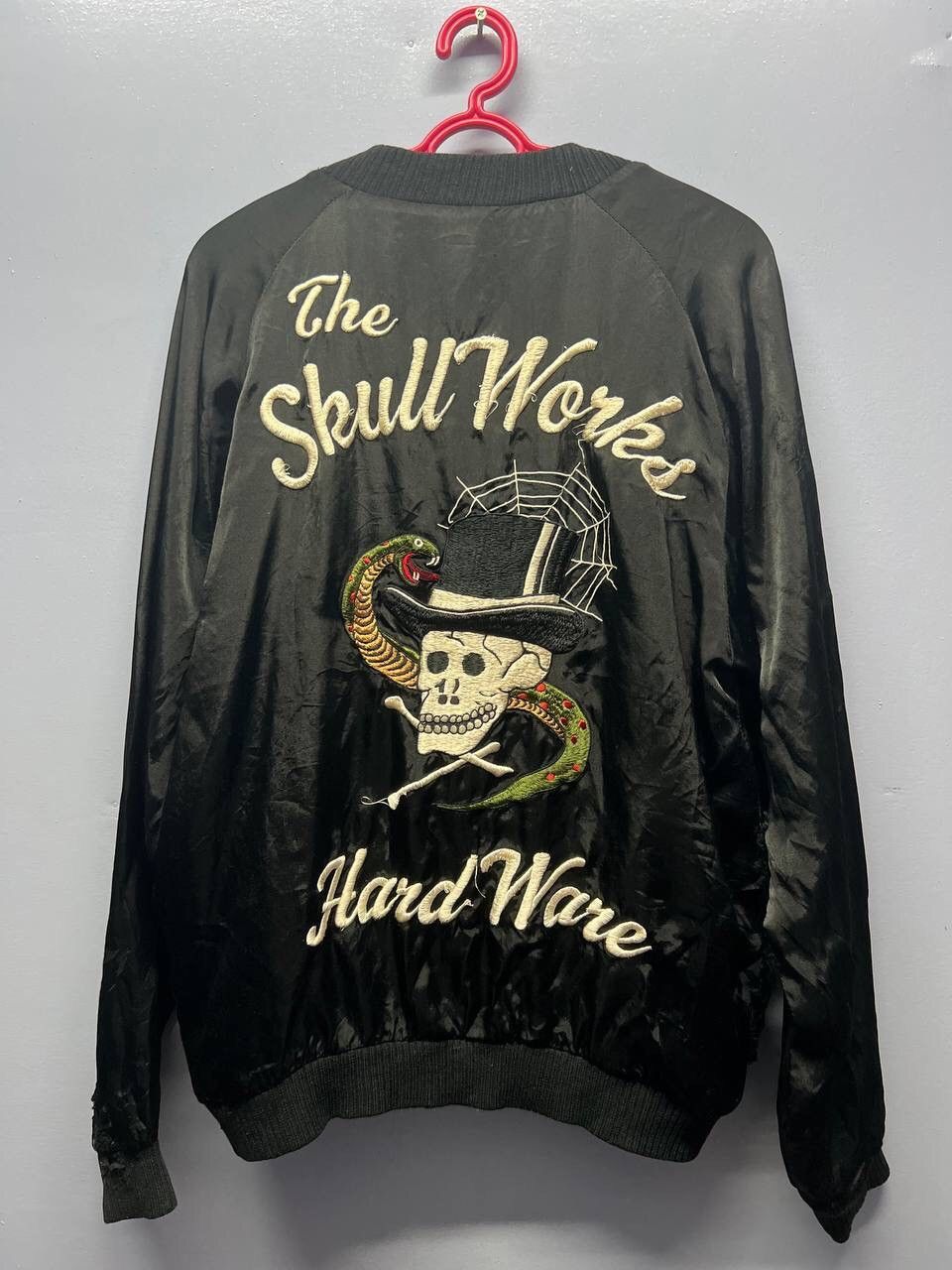 JACK ROSE × SKULL WORKS　本革　スタジャン　XL 希少】スカルワークス × ジャックローズ 袖レザー スタジャン スカル