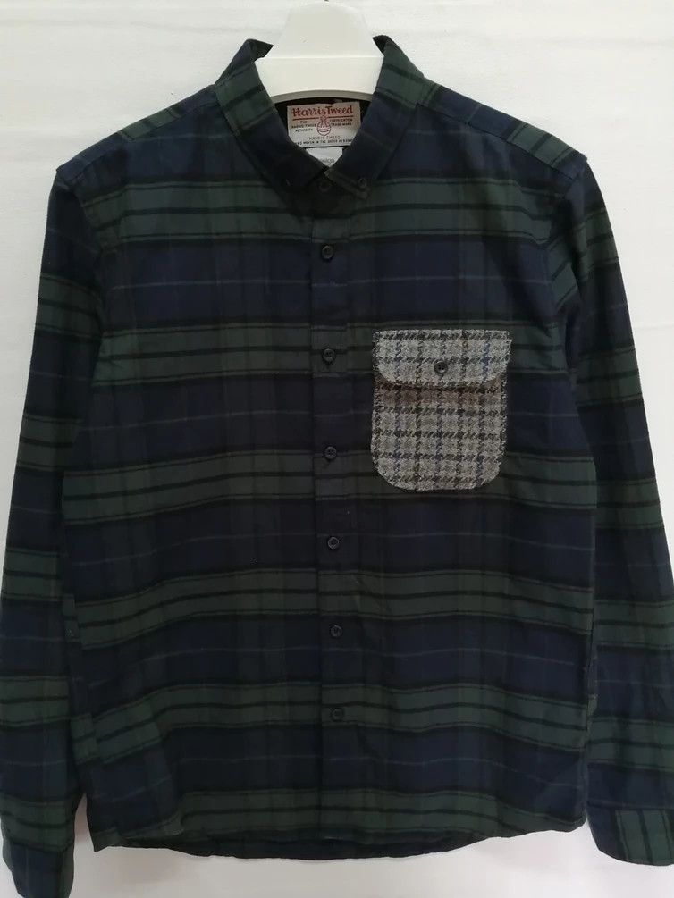 Harris Tweed HARRIS TWEED x Graniph Checkered Pocket Shirt Size US M / EU 48-50 / 2 - 2 Thumbnail